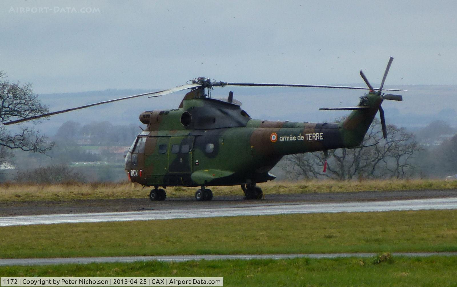 1172, Aérospatiale SA-330B Puma C/N 1172, Another view of the ALAT SA-330B Puma of 3 RHC seen at Carlisle in April 2013.