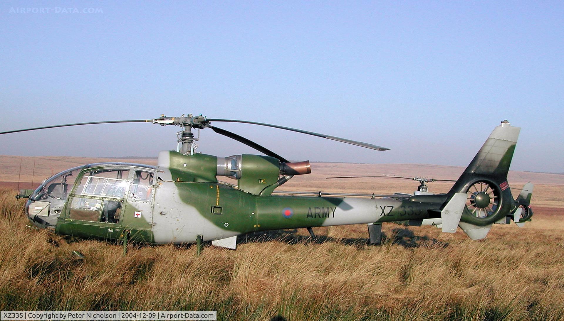 XZ335, 1977 Westland SA-341B Gazelle AH1 C/N 1674, Gazelle AH.1, callsign Army Air 786 of 6(V) Flight as seen in December 2004.