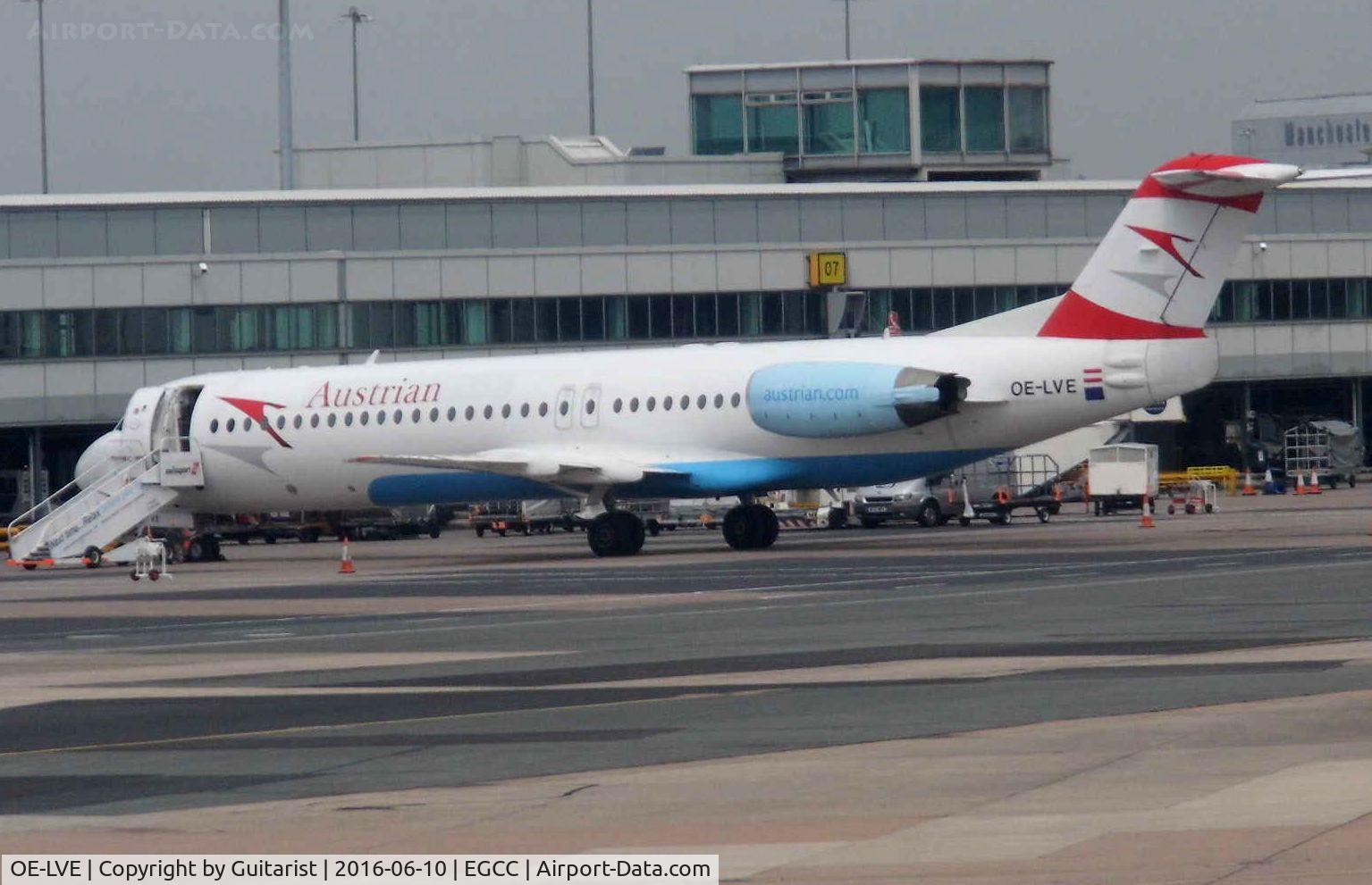 OE-LVE, 1994 Fokker 100 (F-28-0100) C/N 11499, At Manchester