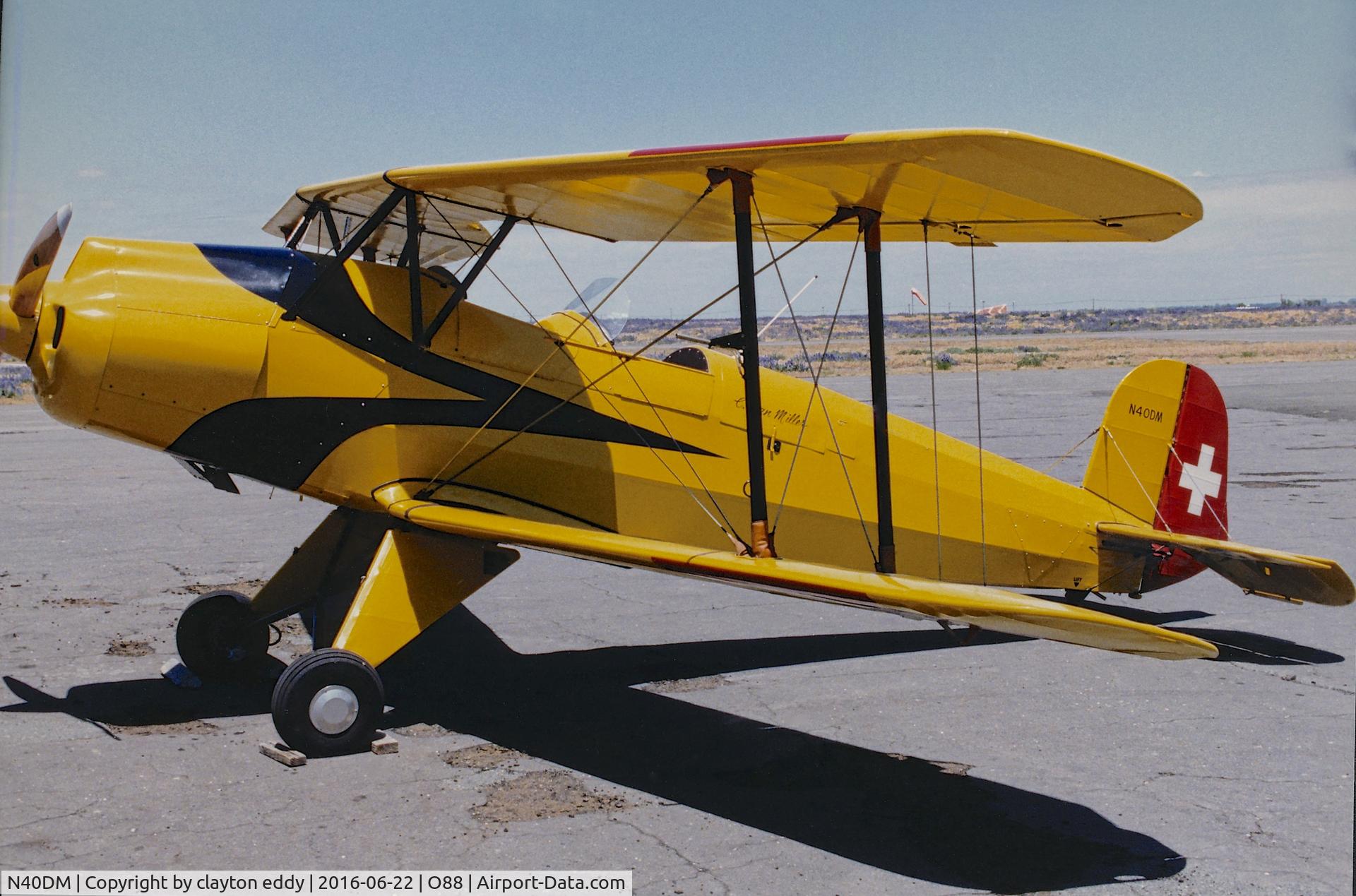 N40DM, 1953 CASA 1-131E Jungmann C/N 2102, Picture taken at the old Rio Vista Airport in California. Flight of two N131VM and N40DM. Picture taken late 1980's or early 1990's.