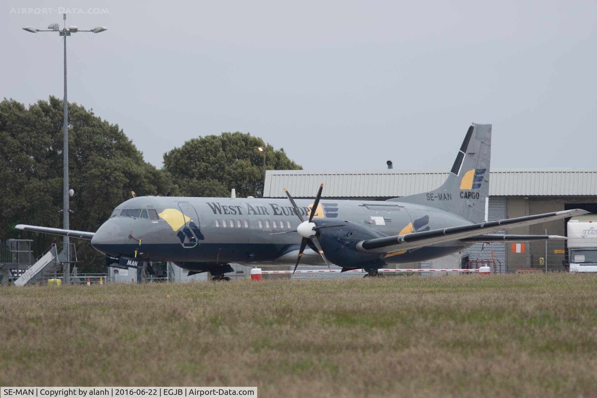 SE-MAN, 1988 British Aerospace ATP C/N 2006, On stand 9 at Guernsey