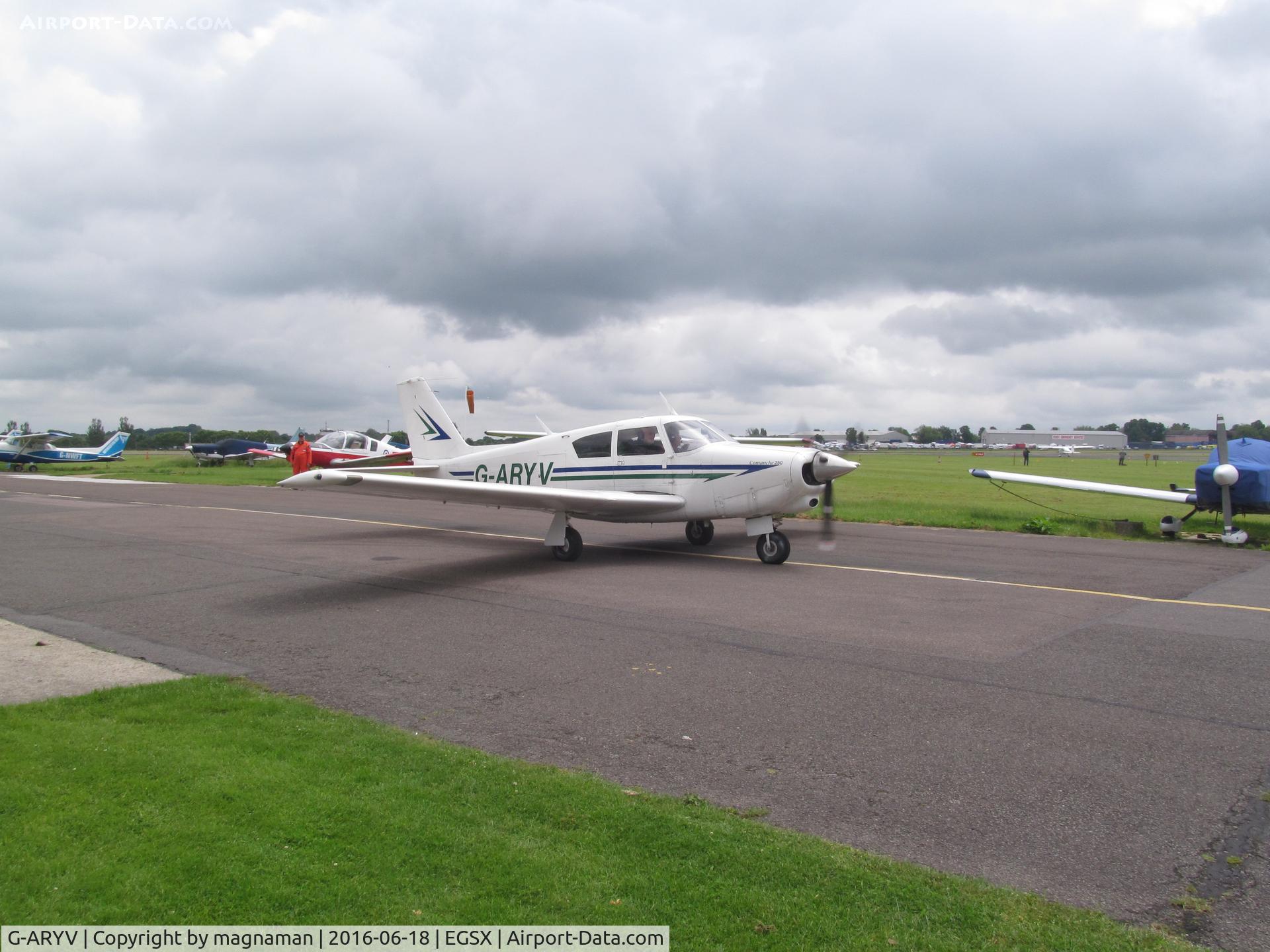 G-ARYV, 1961 Piper PA-24-250 Comanche C/N 24-2516, one of many at fly in today