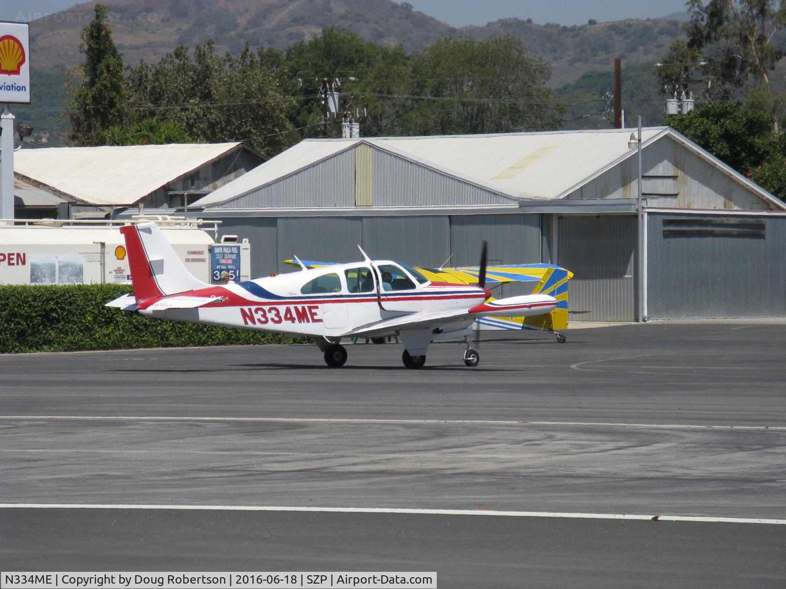 N334ME, 1963 Beech 35-B33 Debonair C/N CD-625, 1963 Beech 35 B33 DEBONAIR, Continental IO-470-K 225 Hp, with optional long third window and tip tanks, taxi back