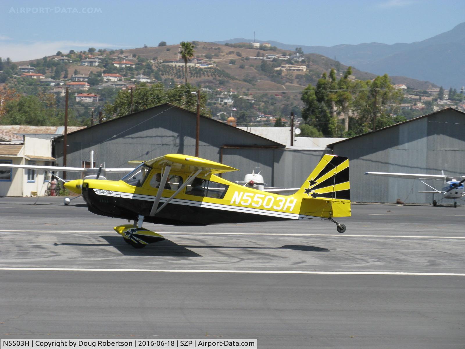 N5503H, 1978 Bellanca 8KCAB Super Decathlon C/N 413-78, 1978 Bellanca 8KCAB SUPER DECATHLON, Lycoming AEIO-360 180 Hp, full inverted systems, takeoff roll Rwy 22