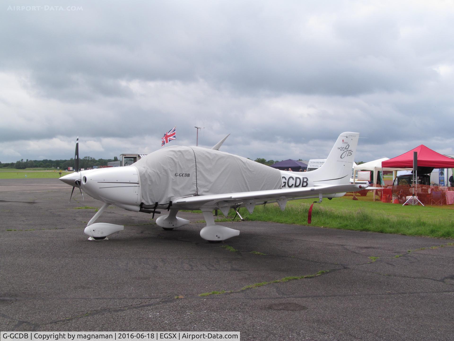G-GCDB, 2009 Cirrus SR20 GTS C/N 1967, on apron at fly in