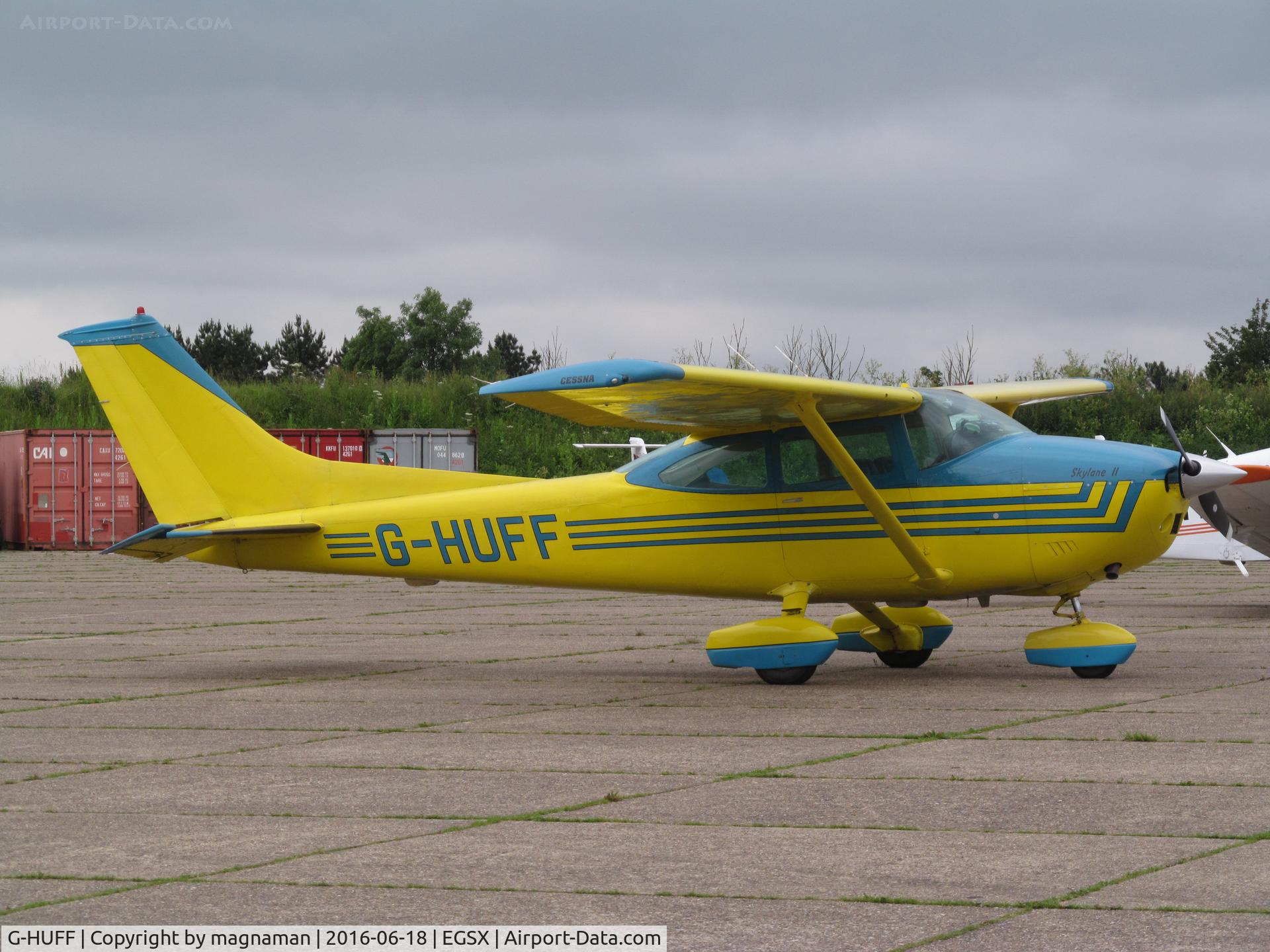 G-HUFF, 1975 Cessna 182P Skylane C/N 182-64076, on home apron