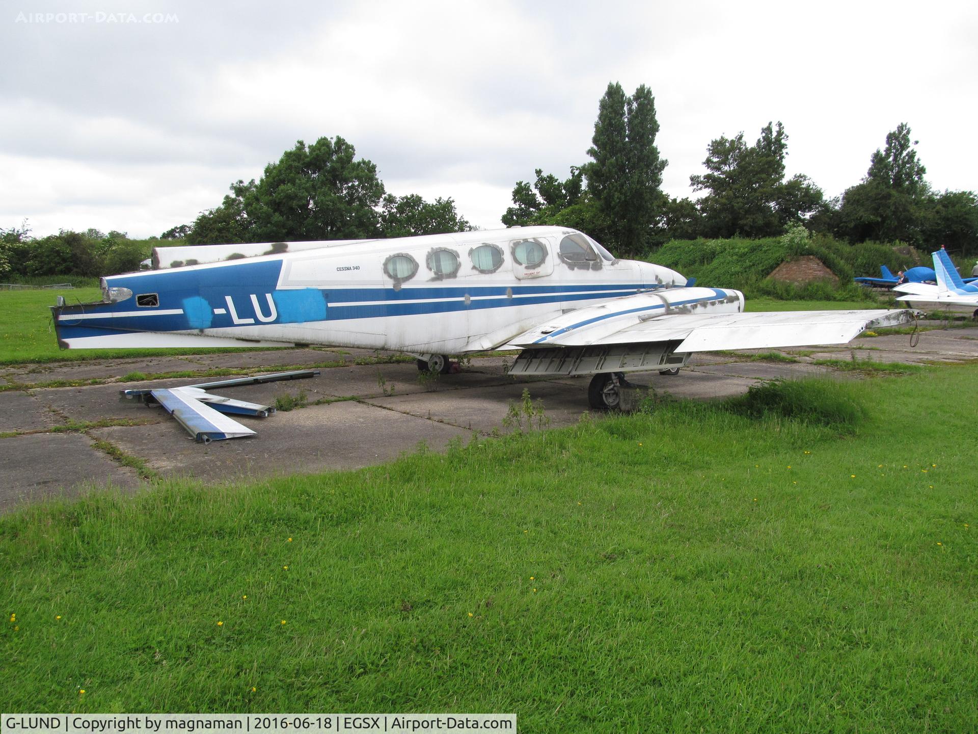 G-LUND, 1973 Cessna 340 C/N 340-0305, been here a while by looks of it