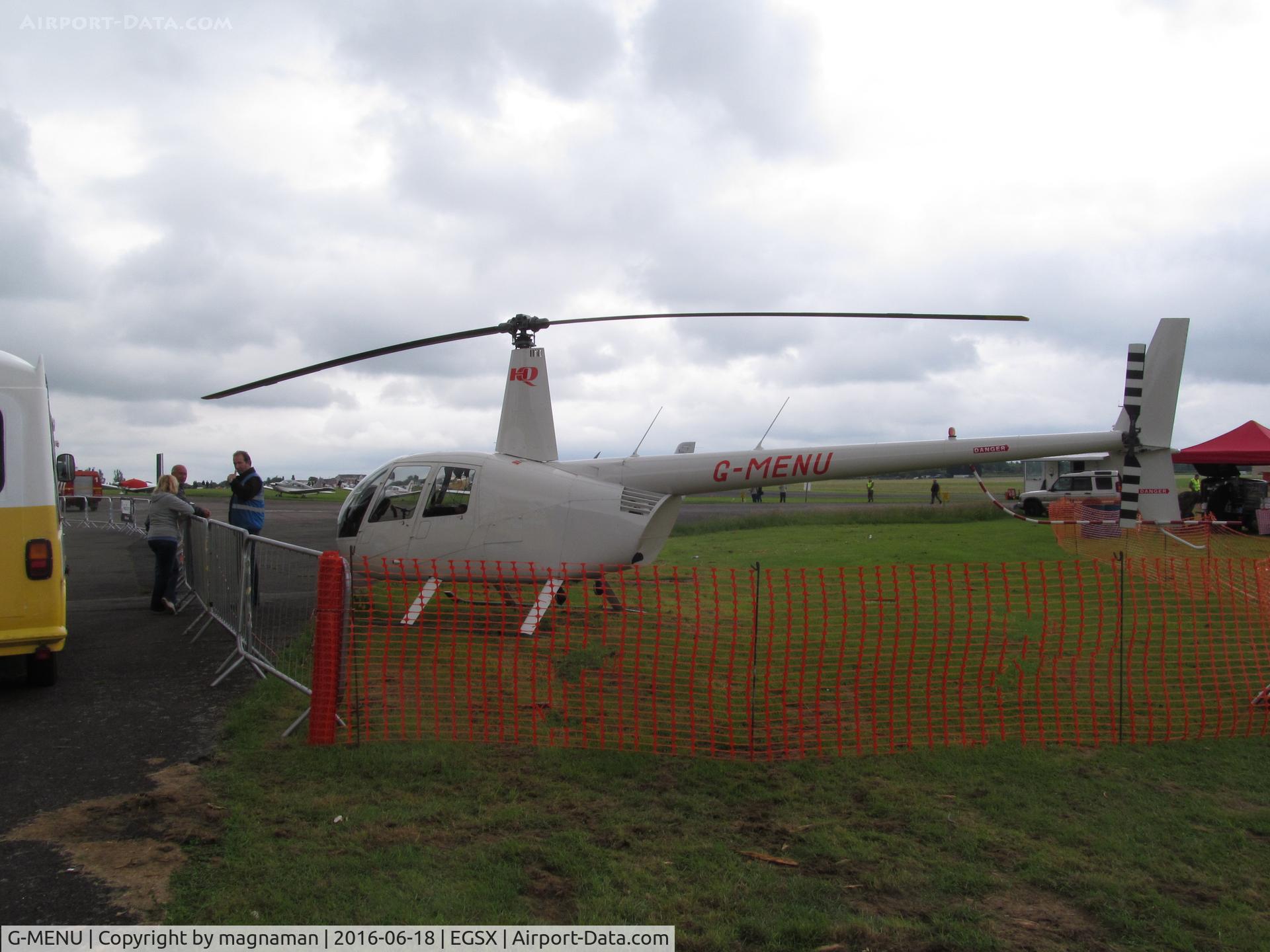 G-MENU, 2008 Robinson R44 Raven II C/N 12664, grubs up