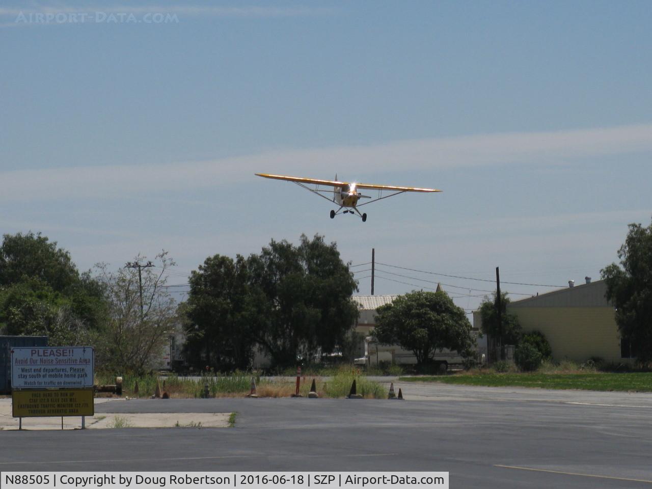 N88505, Piper J3C-65 Cub Cub C/N 16129, Piper J3C-65 CUB. Continental C65 65 Hp, on final for Rwy 22