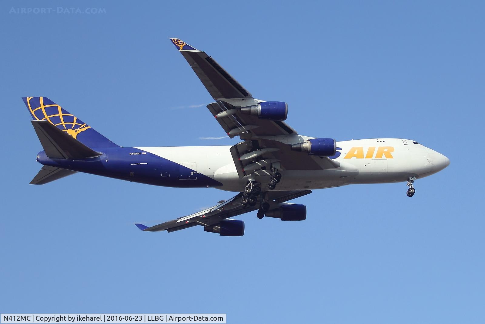 N412MC, 2000 Boeing 747-47UF C/N 30559/1244, Cargo flight from Liege, Belgium, landing on runway 30.