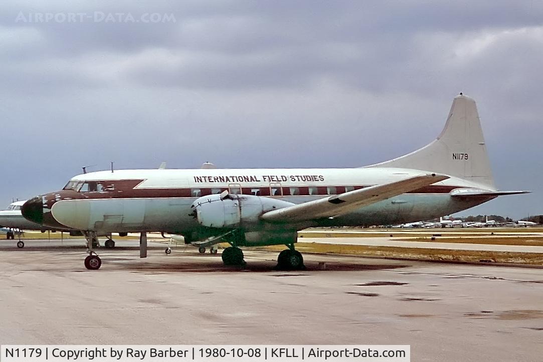 N1179, 1953 Convair 440-31 Metropolitan Metropolitan C/N 93, Convair 440-31 [93] (International Field Studies) Fort Lauderdale-Hollywood Int'l~N 08/10/1980. From a slide.
