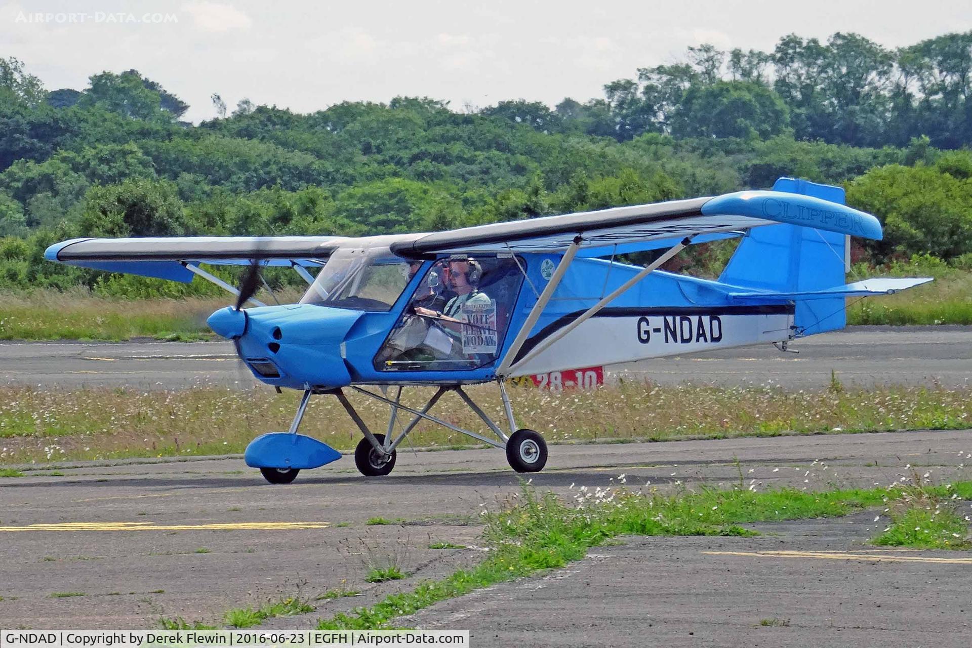 G-NDAD, 2011 Medway Clipper-100 C/N 80910, Clipper 100, Middle Stoke, Isle Of Grain Kent based, seen taxxing in after landing on runway 28.