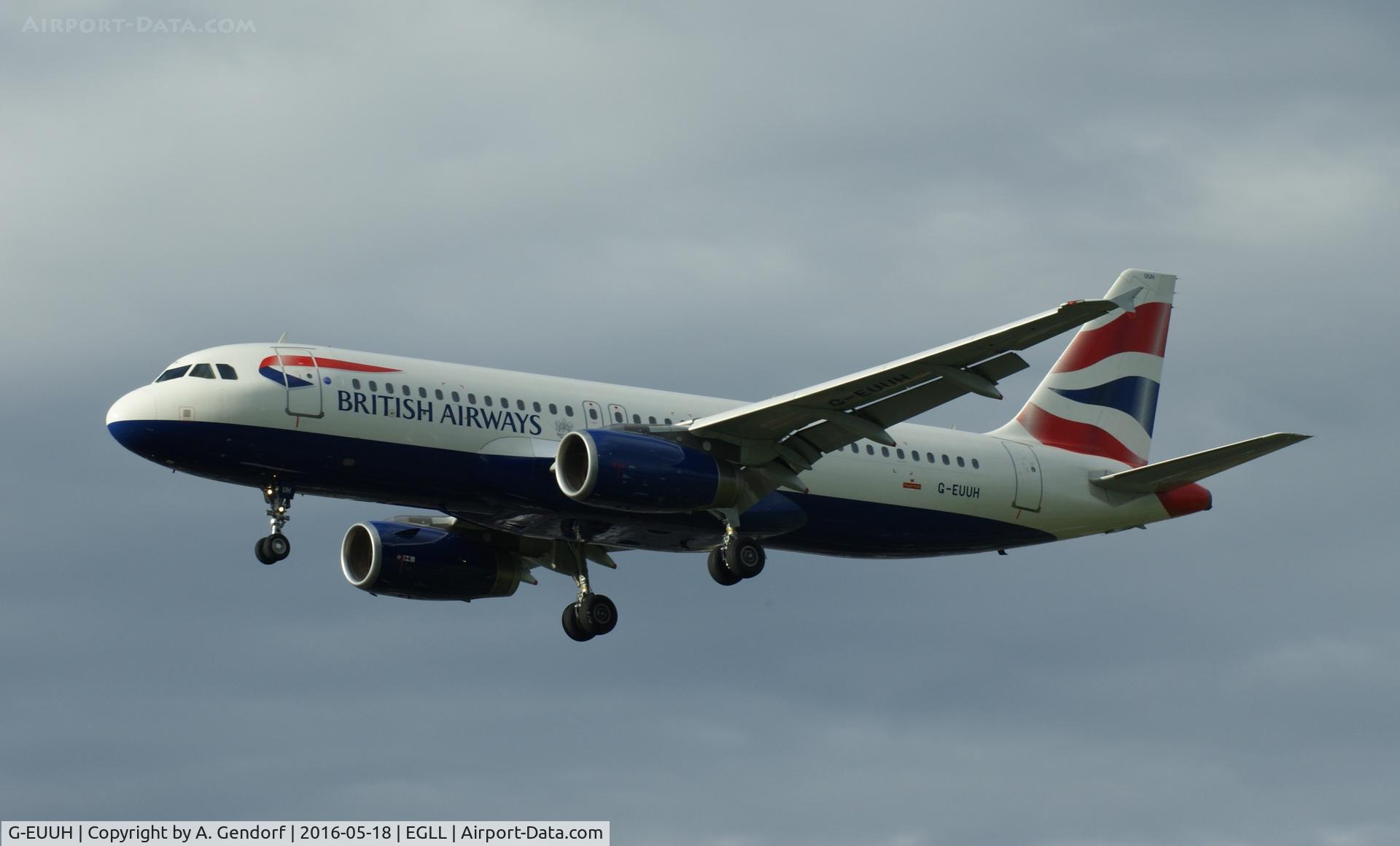 G-EUUH, 2002 Airbus A320-232 C/N 1665, British Airways, seen here landing at London Heathrow(EGLL)