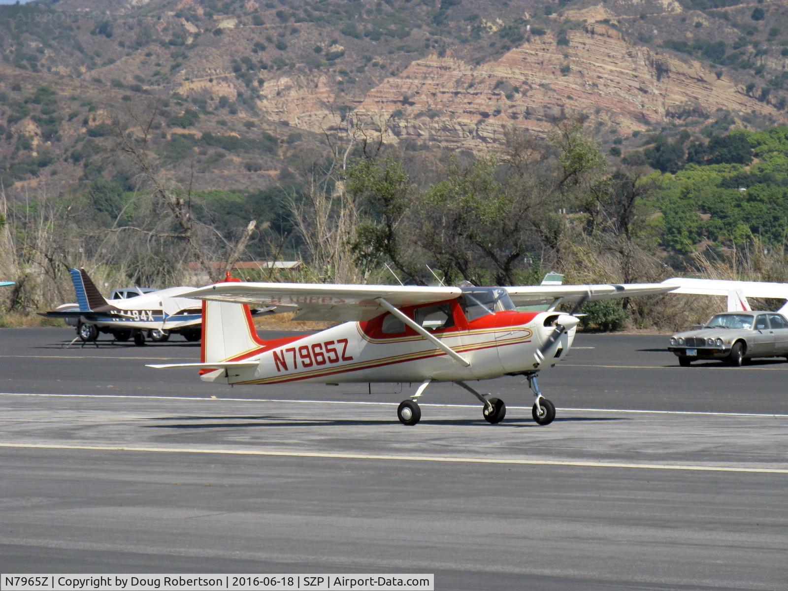 N7965Z, 1963 Cessna 150C C/N 15060065, 1963 Cessna 150C, Continental O-200 100 Hp, an SZP-based well-kept early straight tail 150, landing roll Rwy 22