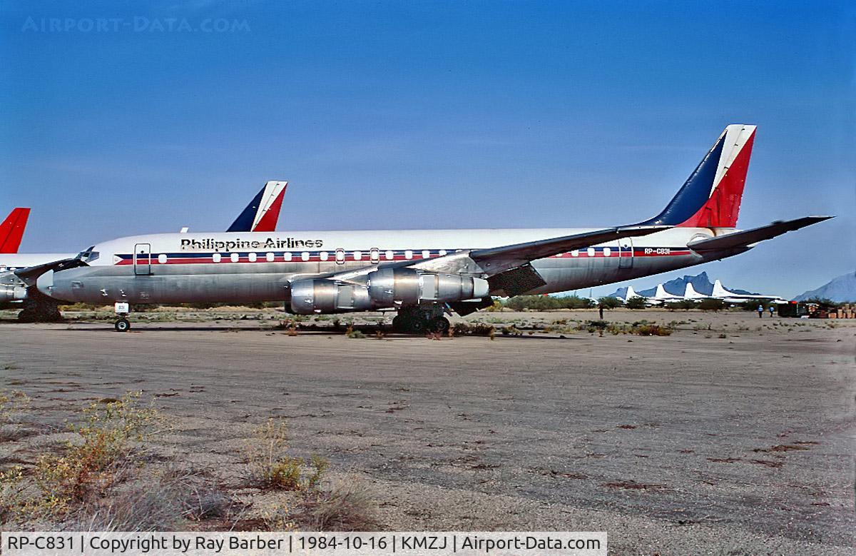RP-C831, 1965 Douglas DC-8-51 C/N 45690, Douglas DC-8-51 [45690] (Philippine Airlines) Marana-Pinal Airpark~N 16/10/1984. From a slide.