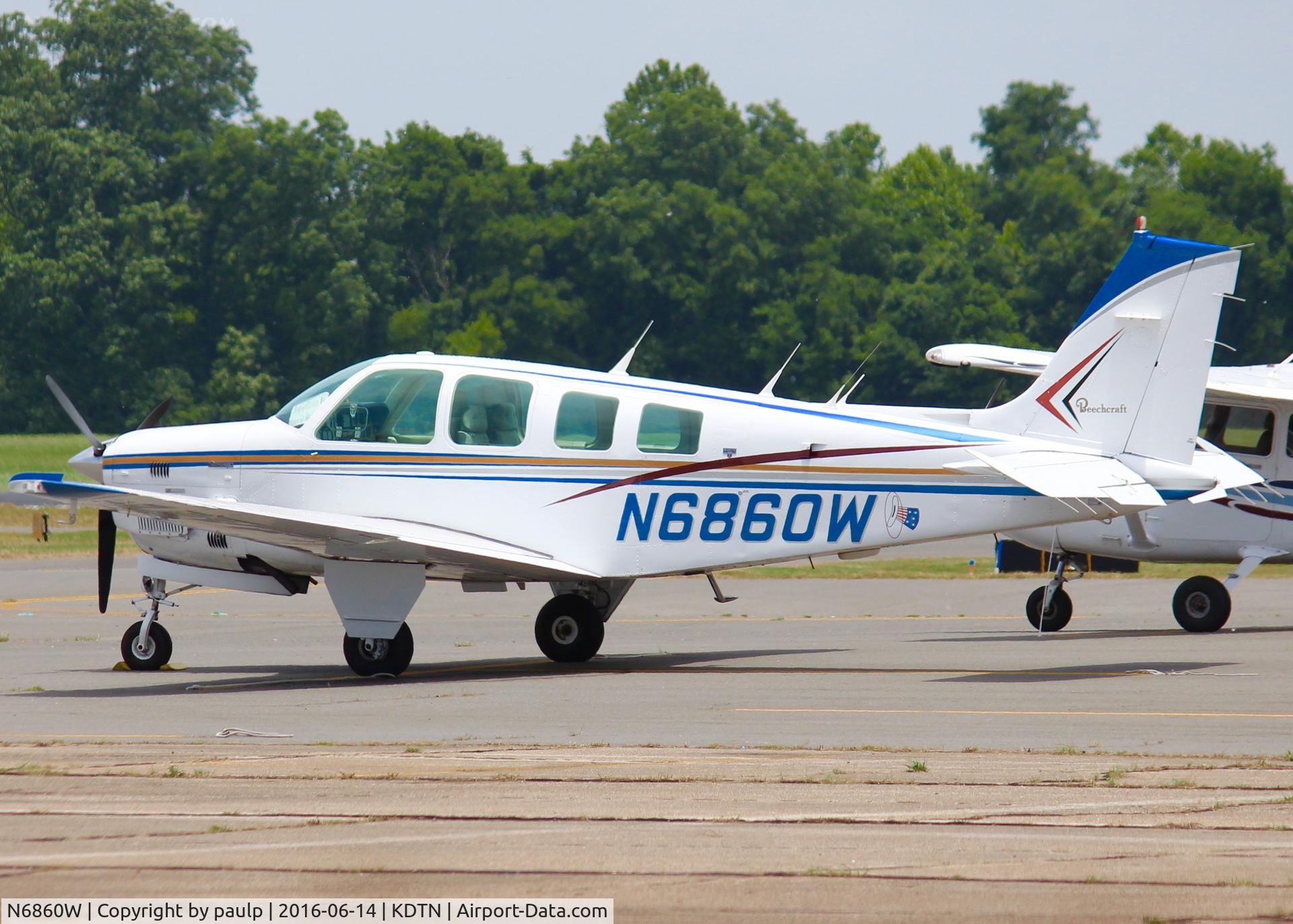 N6860W, 1984 Beech B36TC Bonanza C/N EA-411, At Downtown Shreveport.