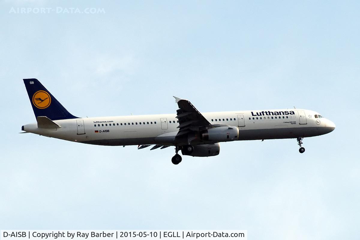 D-AISB, 1999 Airbus A321-231 C/N 1080, Airbus A321-231 [1080] (Lufthansa) Home~G 10/05/2015. On approach 27L.