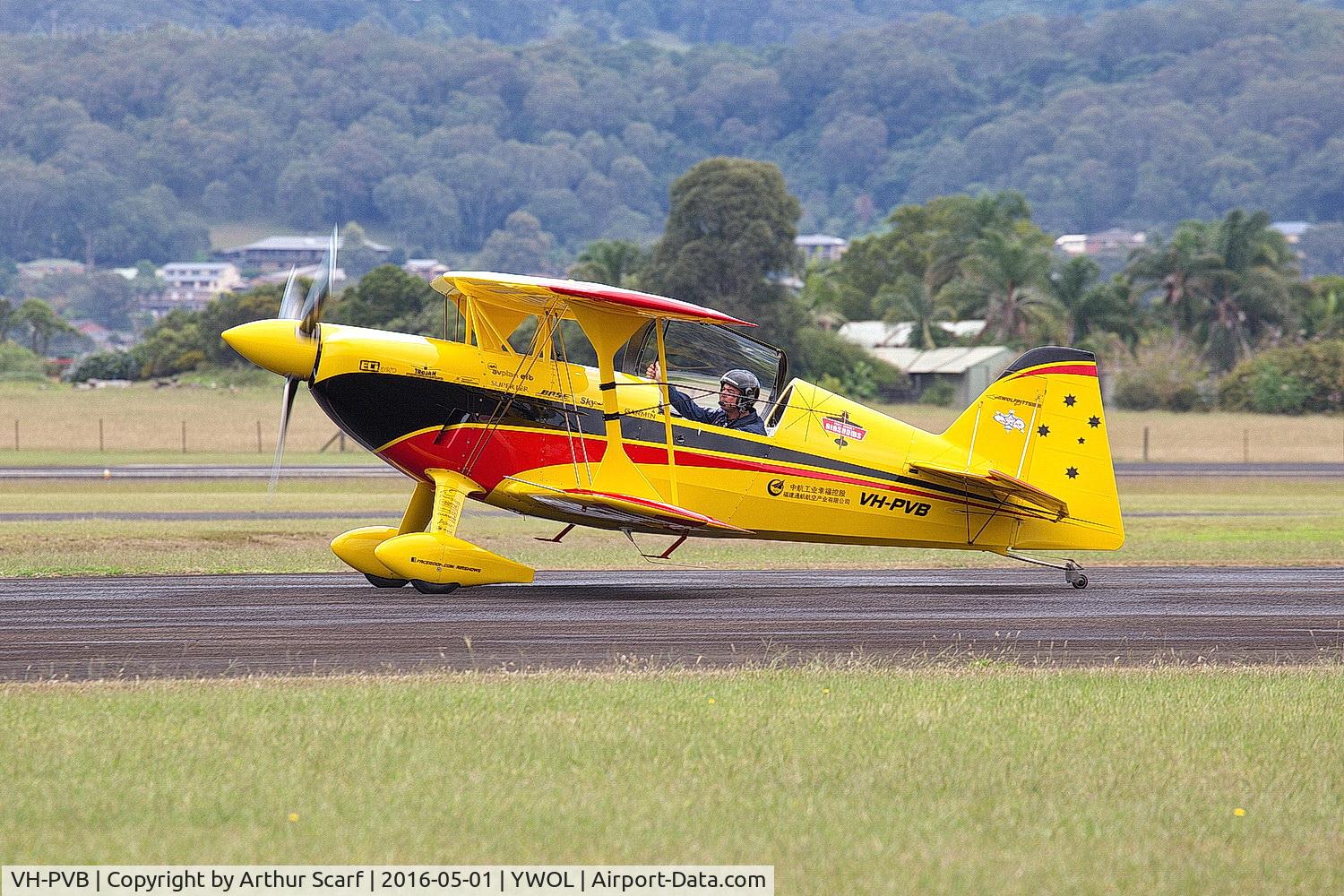 VH-PVB, 2008 Pitts S-1 Special C/N WPP-001, VH-PVB Paul Bennet Airshows - Wings over Illawarra 2016