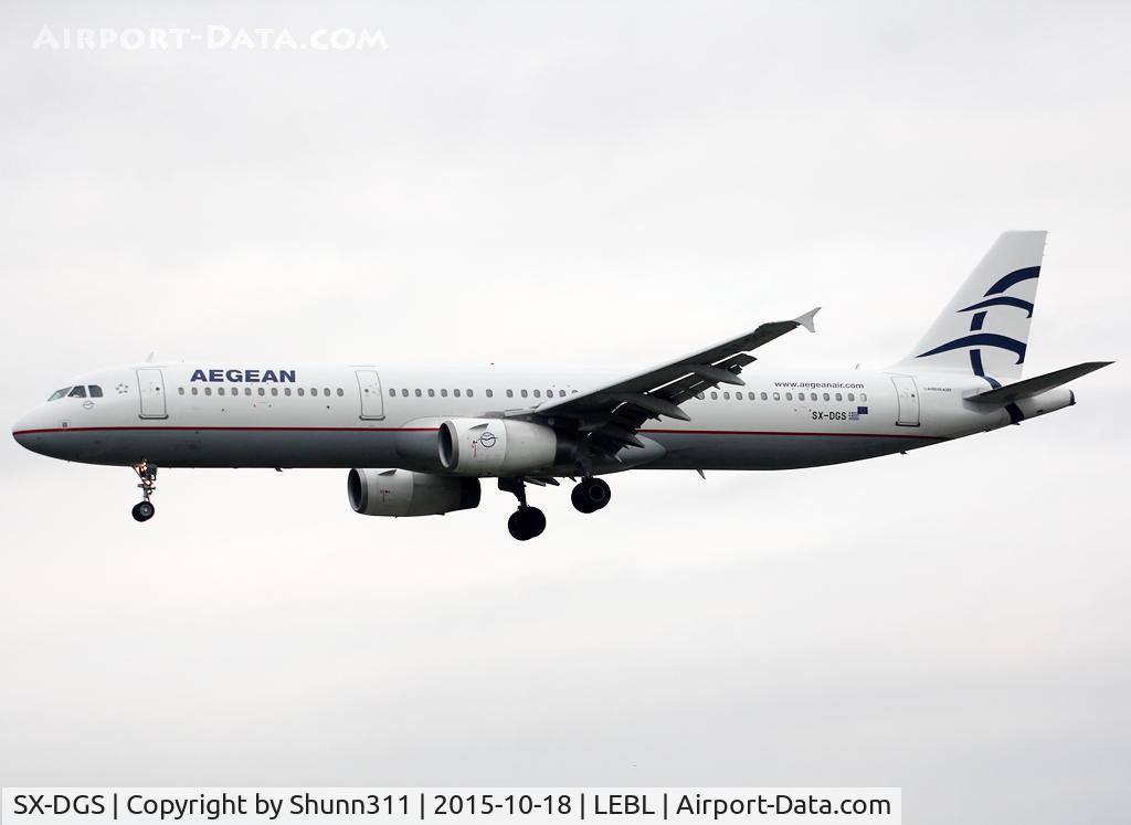 SX-DGS, 2001 Airbus A321-231 C/N 1428, Landing rwy 25R