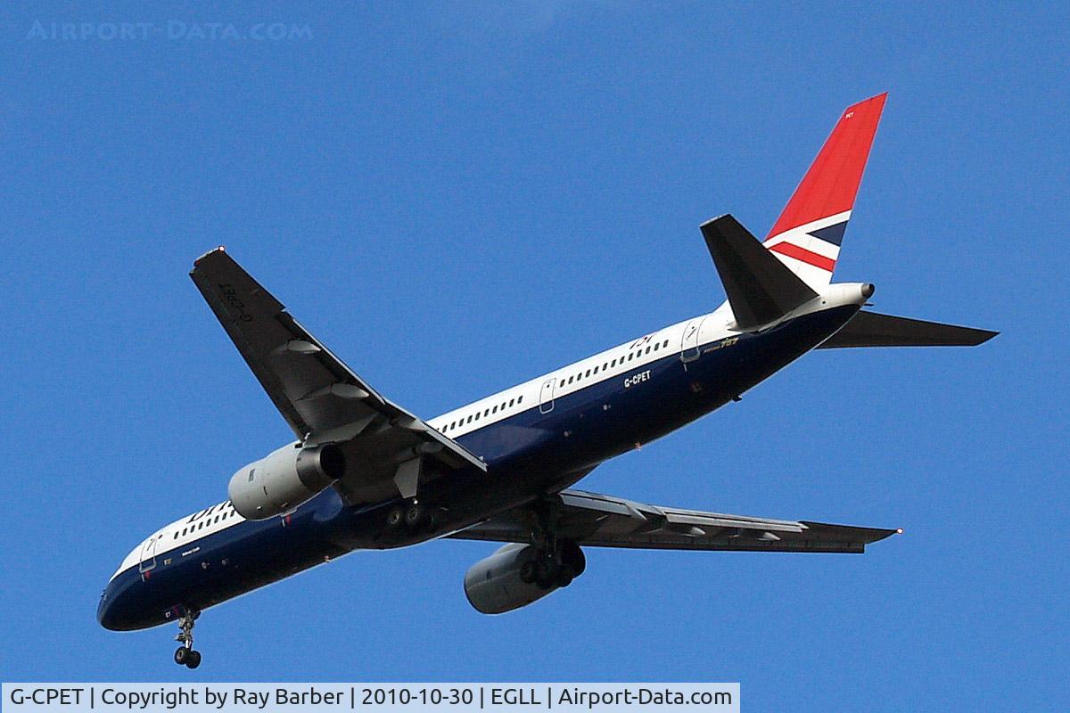 G-CPET, 1998 Boeing 757-236 C/N 29115, Boeing 757-236 [29115] (British Airways) Home~G 30/10/2010. On approach 27R.