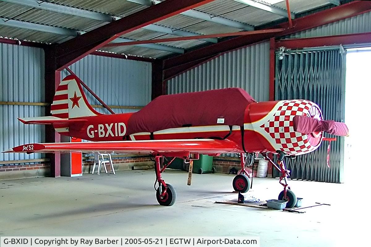 G-BXID, 1988 Bacau Yak-52 C/N 888802, Yakovlev Yak-52 [888802] Oaksey Park~G 21/05/2005