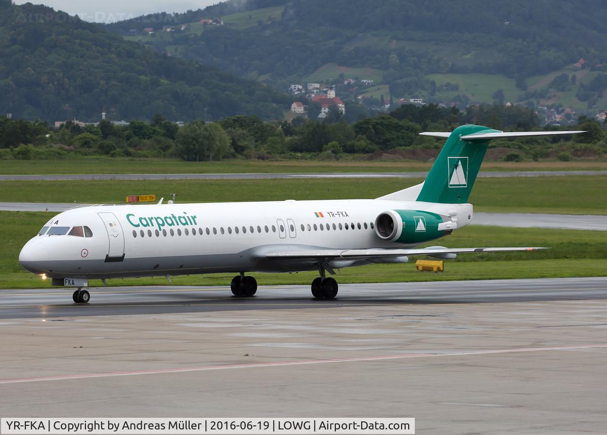 YR-FKA, 1991 Fokker 100 (F-28-0100) C/N 11340, Arrived from Edinburgh.