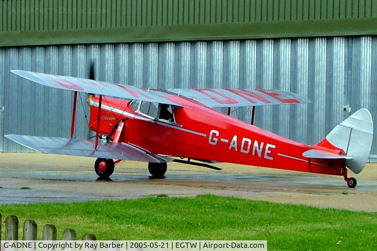 G-ADNE, 1936 De Havilland DH.87B Hornet Moth C/N 8089, De Havilland DH.87B Hornet Moth [8089] Oaksey Park~G 21/05/2005