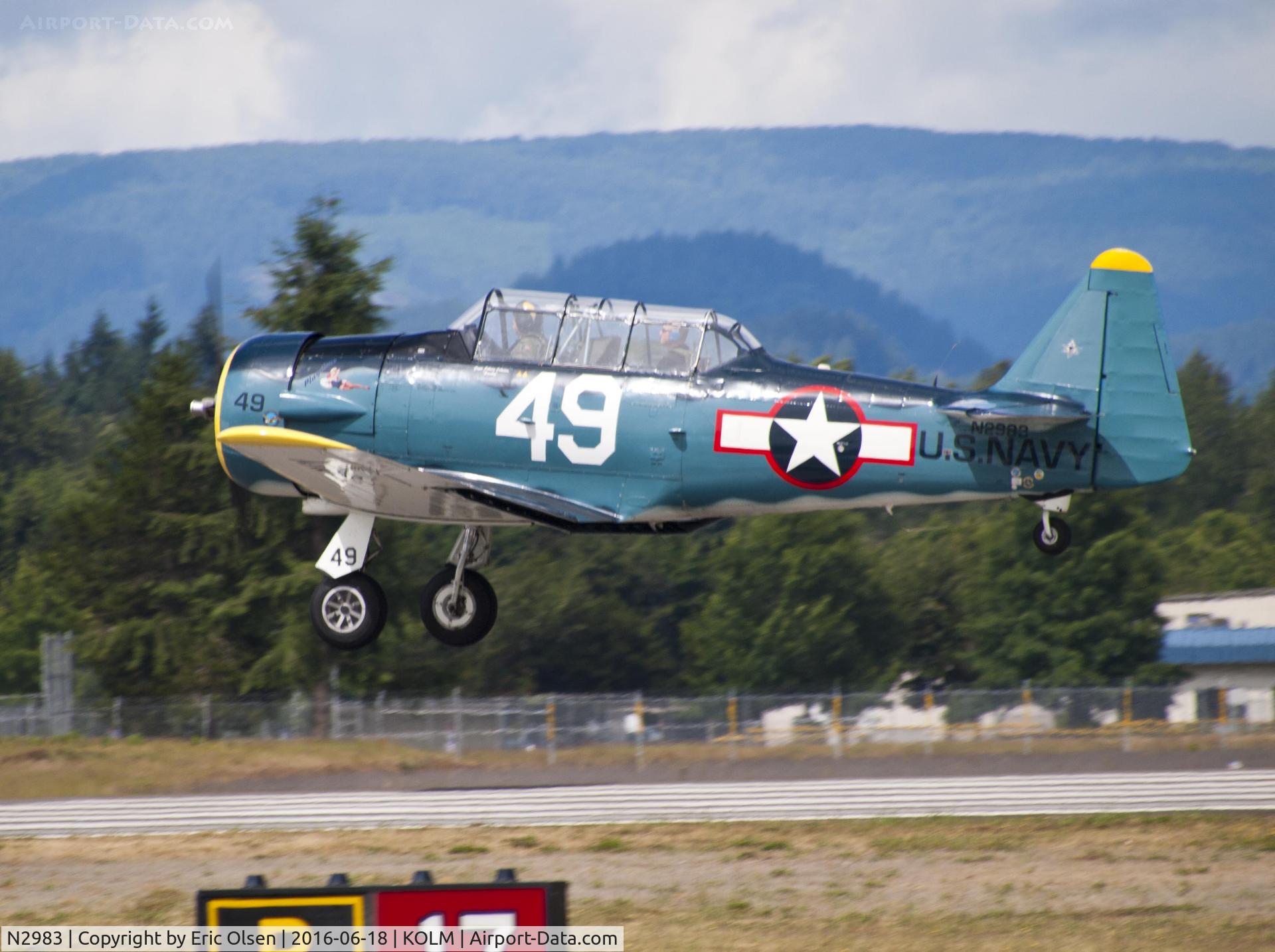 N2983, 2002 North American AT-6D Texan C/N 88-18053, T-6G Texan coming in for a landing.