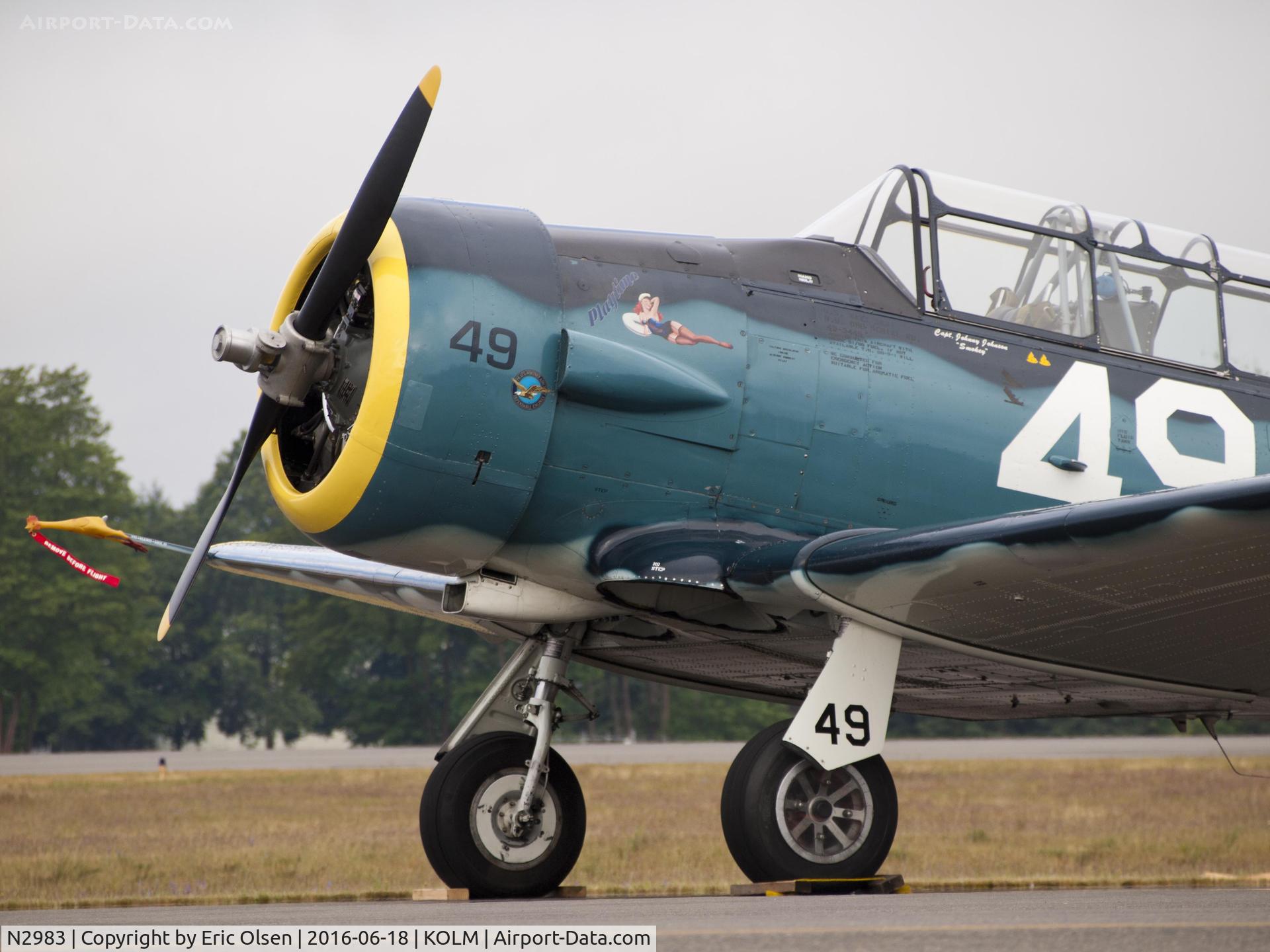 N2983, 2002 North American AT-6D Texan C/N 88-18053, T-6G Texan sitting on the hot ramp prior to the 18th annual Olympic Airshow