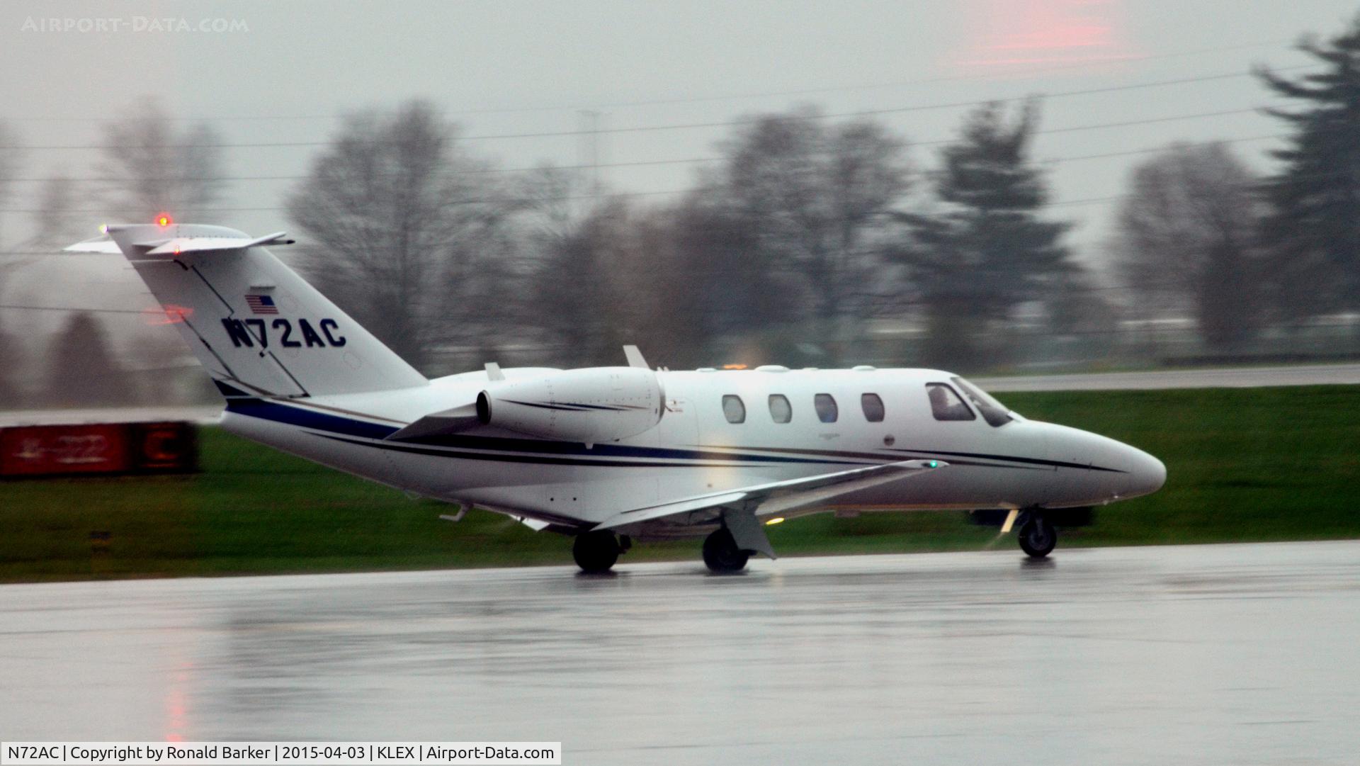 N72AC, 2007 Cessna 525 CitationJet CJ1+ C/N 525-0643, Taxi Lexington