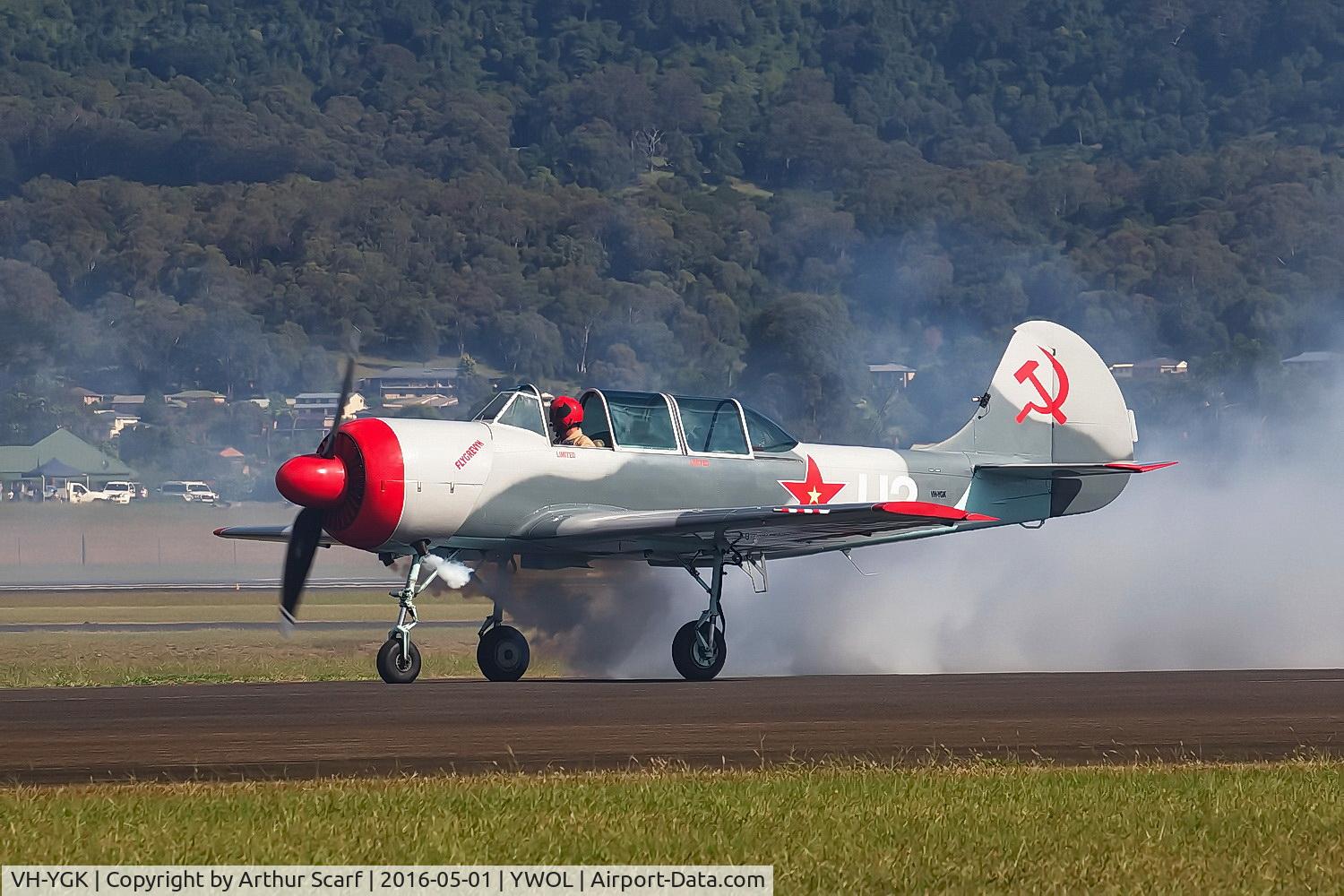 VH-YGK, 1983 Yakovlev Yak-52 C/N 833113, VH-YGK Wings over Illawarra 2016