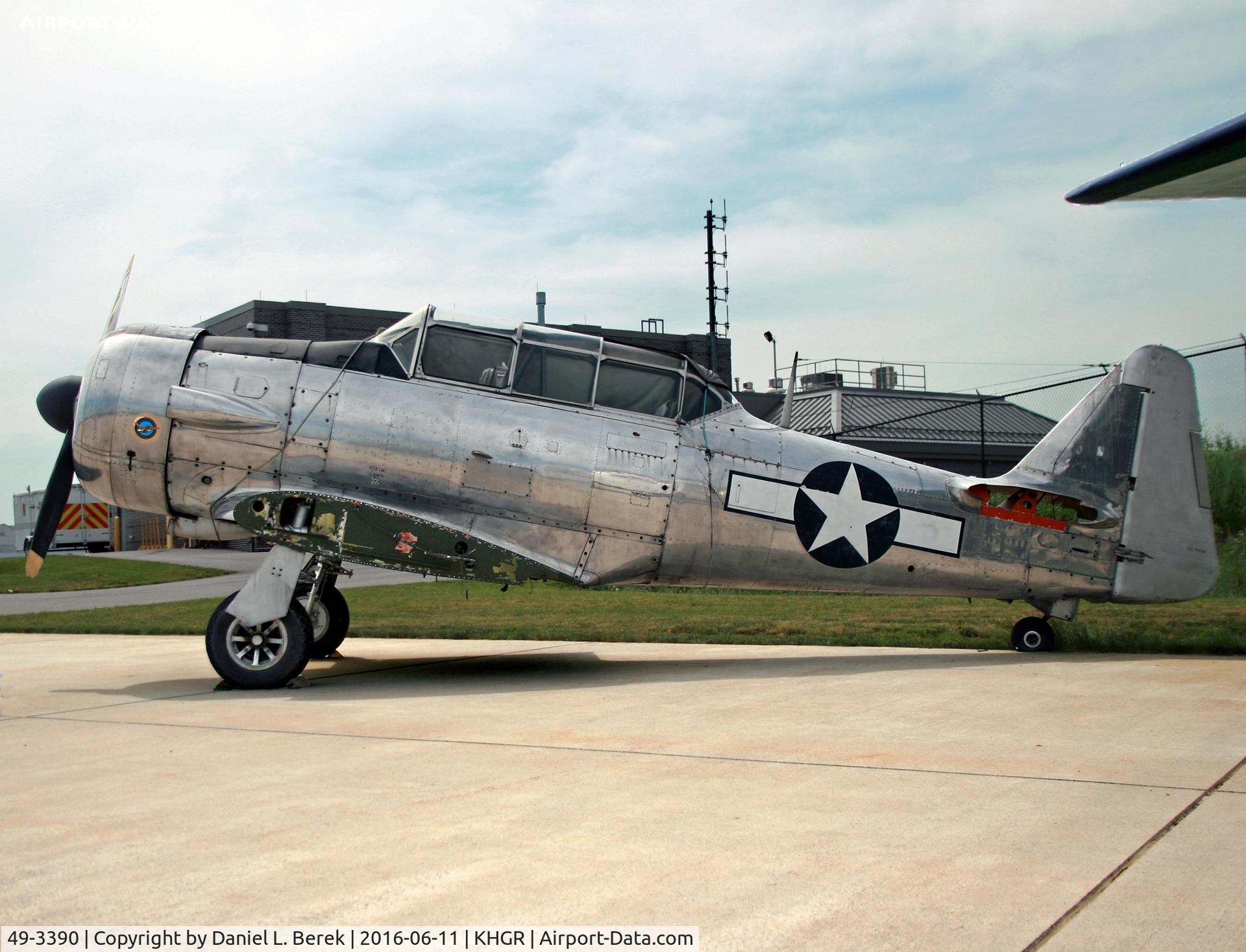 49-3390, 1949 North American AT-6G Texan C/N 168-514 (49-3390A), This Texan is under restoration at the Hagerstown Aviation Museum.