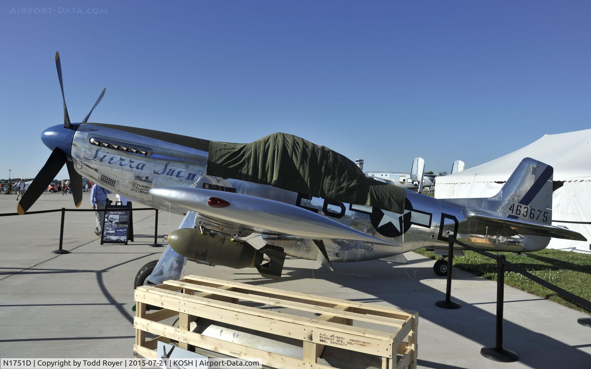 N1751D, 1944 North American P-51D Mustang C/N 122-31401 (44-63675), Airventure 2015