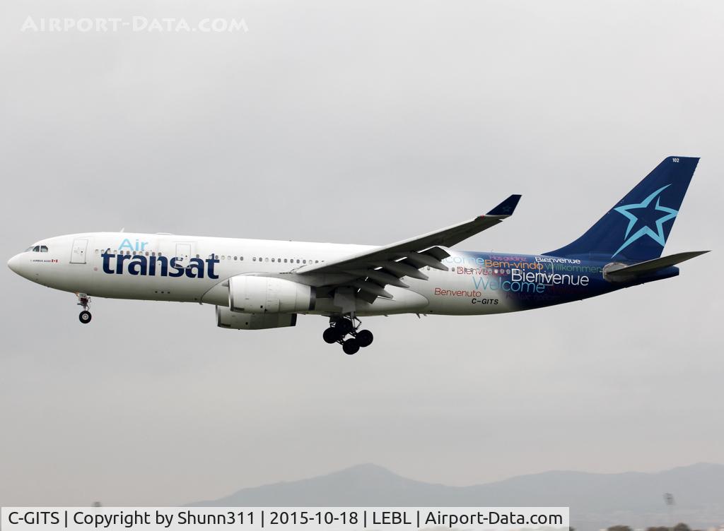 C-GITS, 1999 Airbus A330-243 C/N 0271, Landing rwy 25R in new c/s