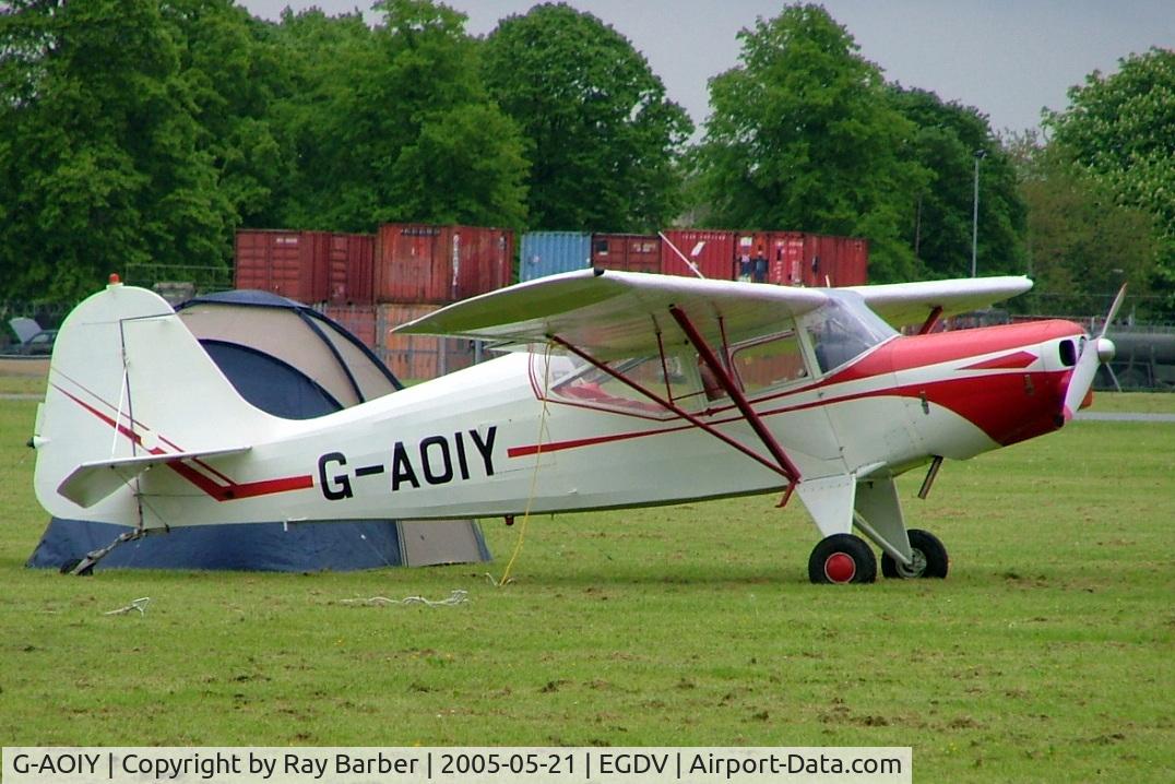 G-AOIY, 1956 Auster J-5G Cirrus Autocar C/N 3199, Auster J/5V-160 Autocar [3199] Hullavington~G 21/05/2005