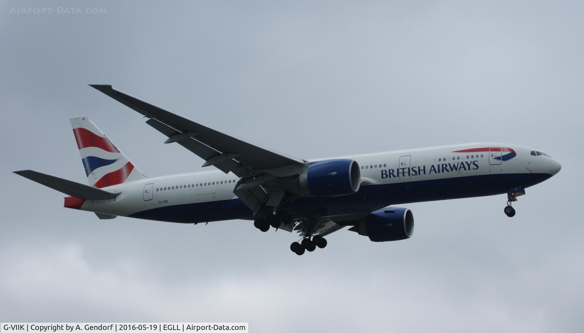 G-VIIK, 1998 Boeing 777-236/ER C/N 28840, British Airways, is here landing RWY 27R at London Heathrow(EGLL)