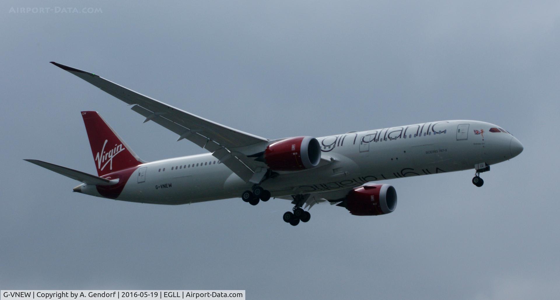 G-VNEW, 2014 Boeing 787-9 Dreamliner C/N 40956, Virgin Atlantic, is here landing at London Heathrow(EGLL)