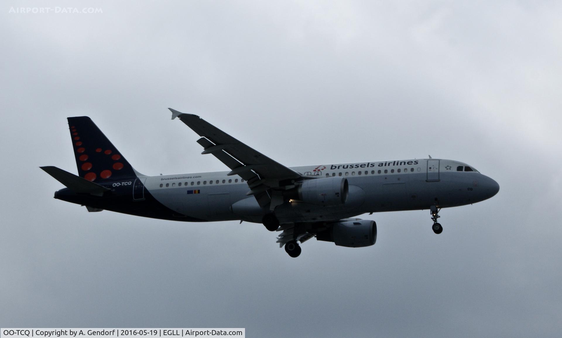 OO-TCQ, 2003 Airbus A320-214 C/N 2114, Brussels Airlines, seen here while approaching London Heathrow(EGLL)
