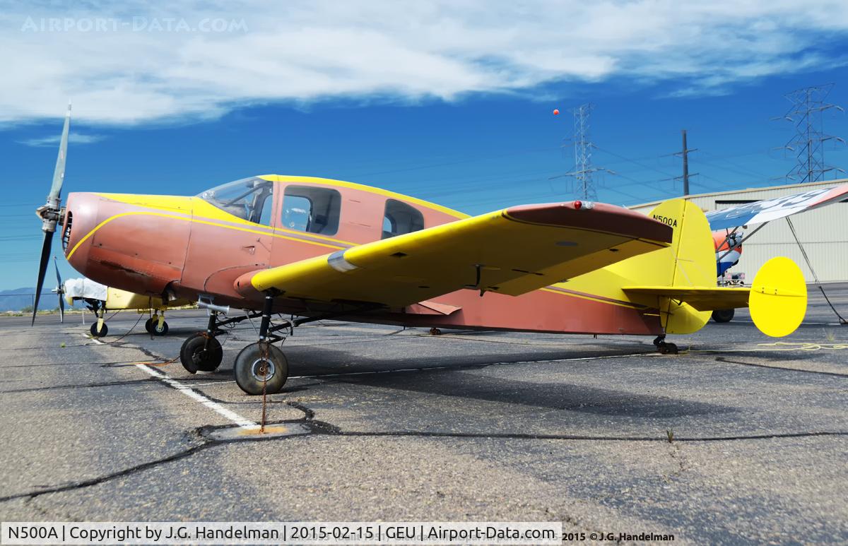 N500A, 1951 Bellanca 14-19 Cruisair Senior C/N 2053, Old Bellanca at Glendale AZ.