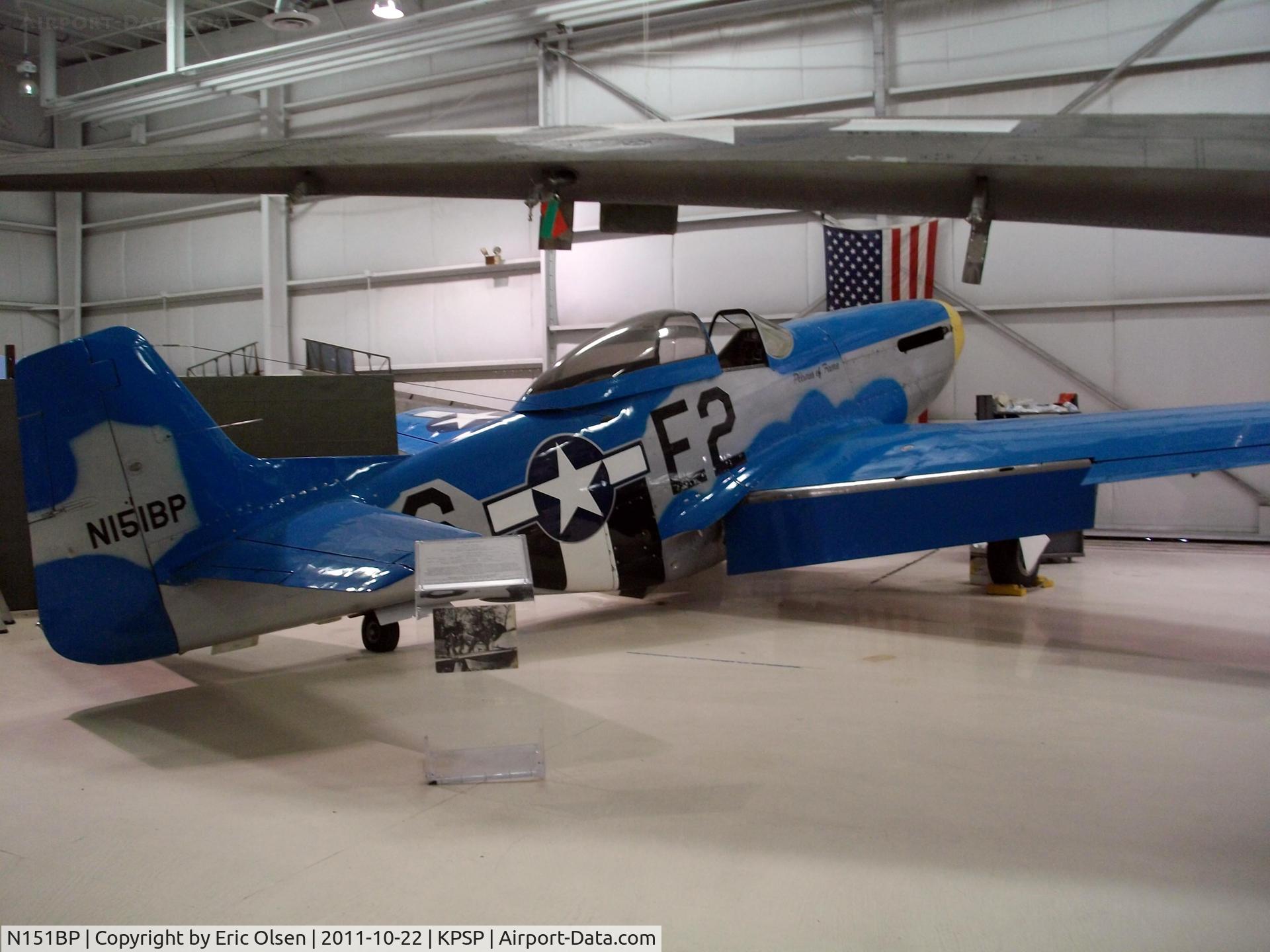 N151BP, 1944 North American P-51D Mustang C/N 122-41448, P-51D Mustang at the Palm Springs Air Museum.