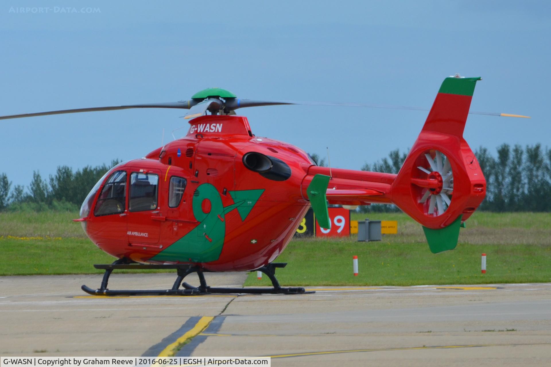 G-WASN, 2008 Eurocopter EC-135T-2+ C/N 0746, Parked at Norwich.