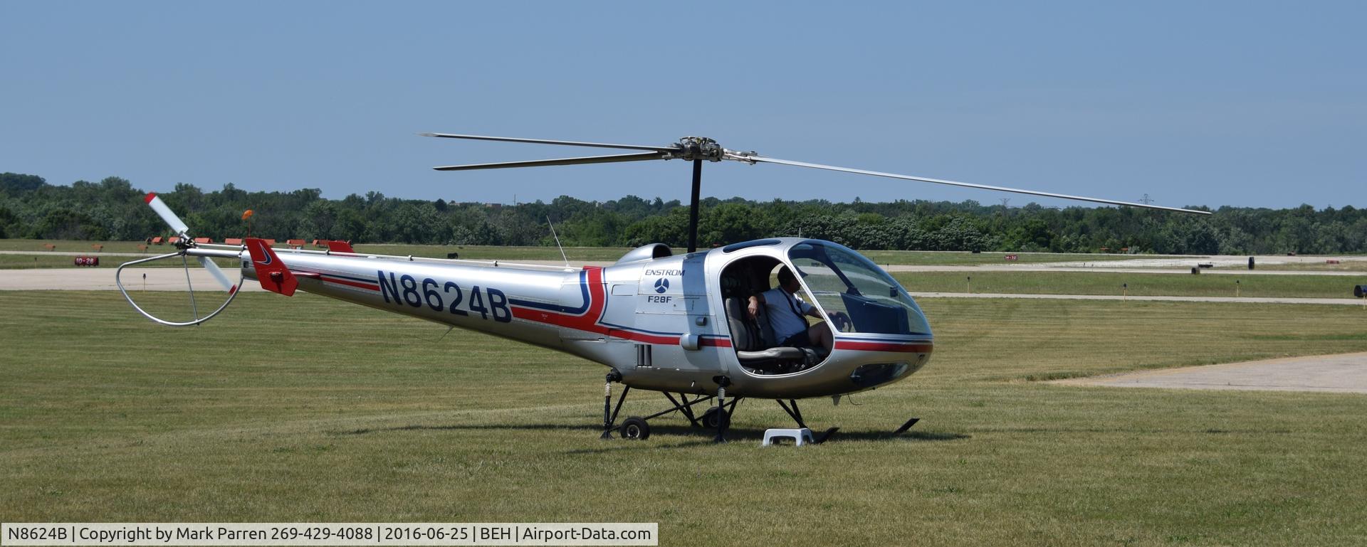 N8624B, Enstrom F-28F Falcon C/N 752, Giving rides at Benton Harbor, MI Airport.  During 