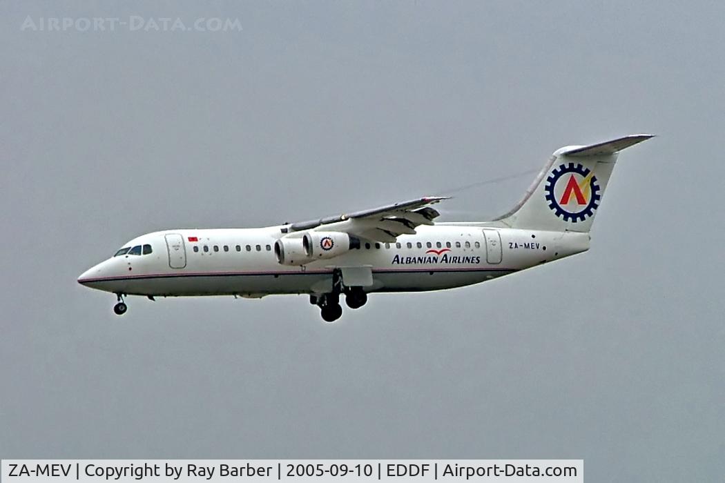 ZA-MEV, 1991 British Aerospace BAe.146-300 C/N E3197, BAe 146-300 [E3197] (Albanian Airlines) Frankfurt~D 10/09/2005