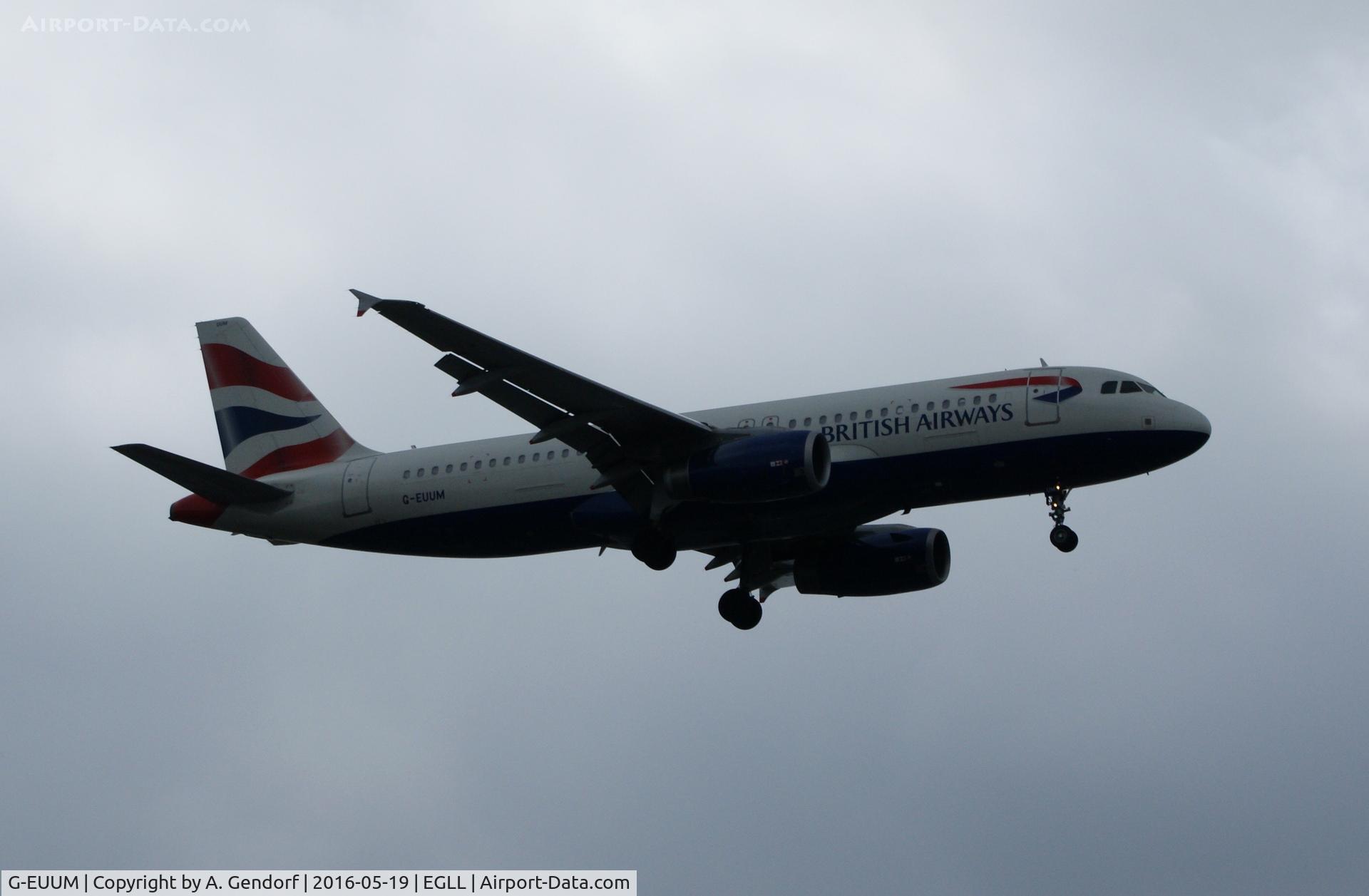 G-EUUM, 2002 Airbus A320-232 C/N 1907, British Airways, seen here on finals RWY 27R at London Heathrow(EGLL)