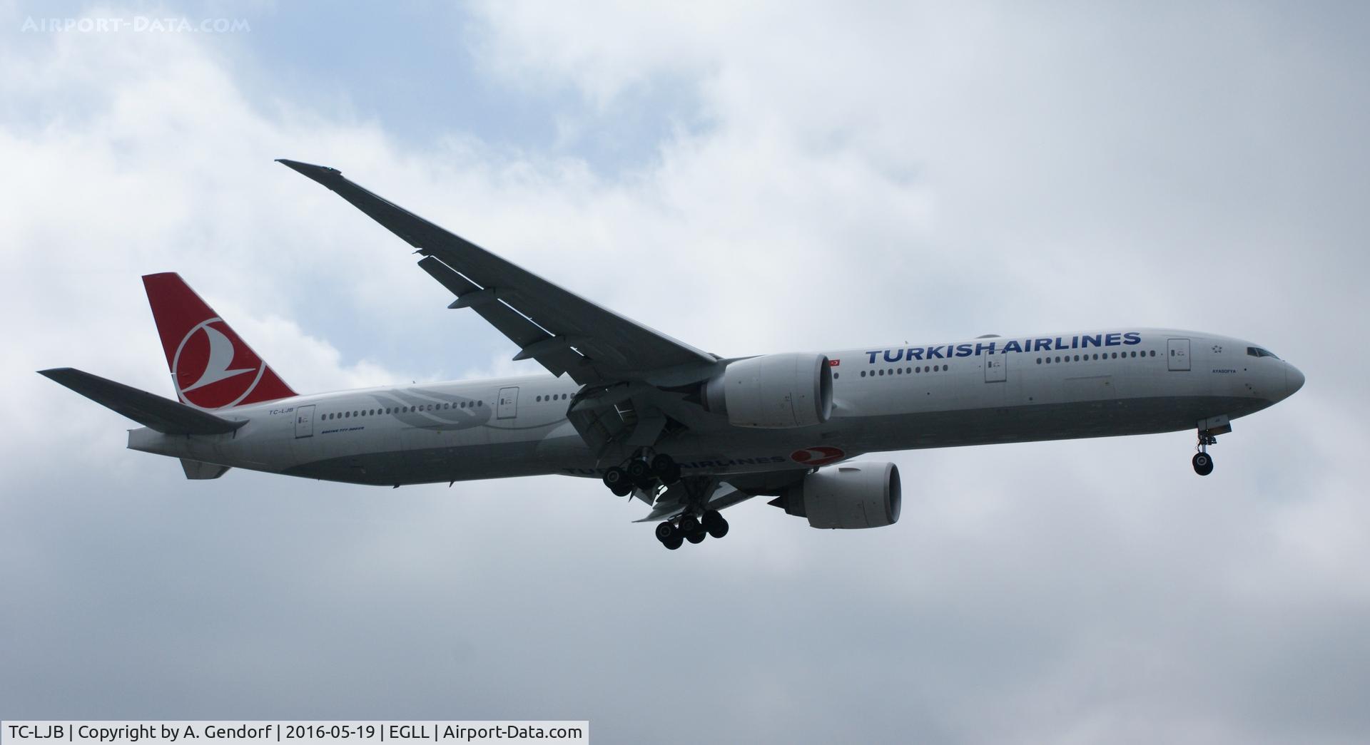 TC-LJB, 2015 Boeing 777-3F2/ER C/N 44124, Turkish Airlines, is here landing at London Heathrow(EGLL)