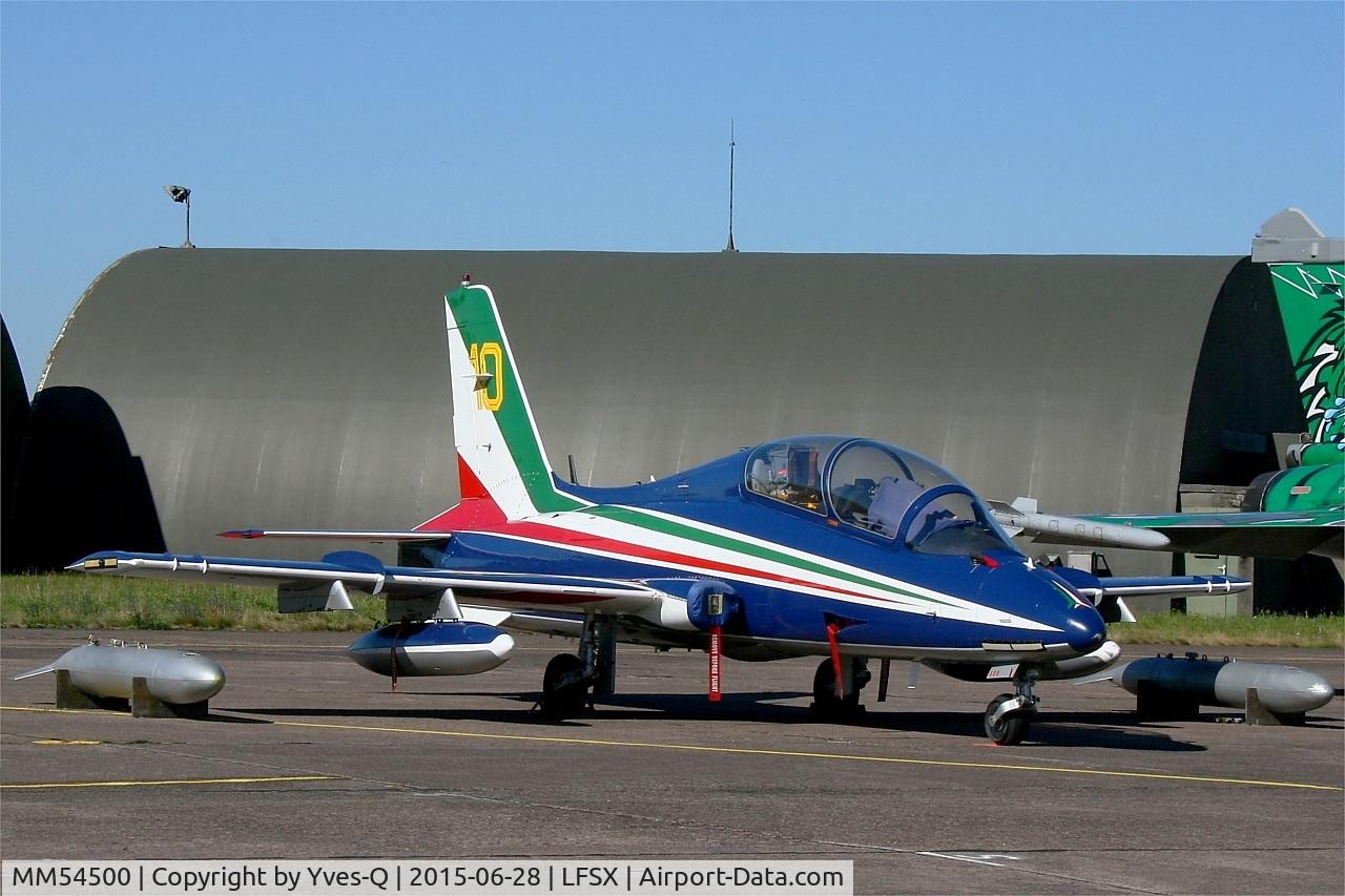 MM54500, Aermacchi MB-339PAN C/N 6707/102/AA048, Italian Air Force Aermacchi MB-339PAN, N°10 of Frecce Tricolori Aerobatic Team 2015, Luxeuil-Saint Sauveur Air Base 116 (LFSX) Open day 2015