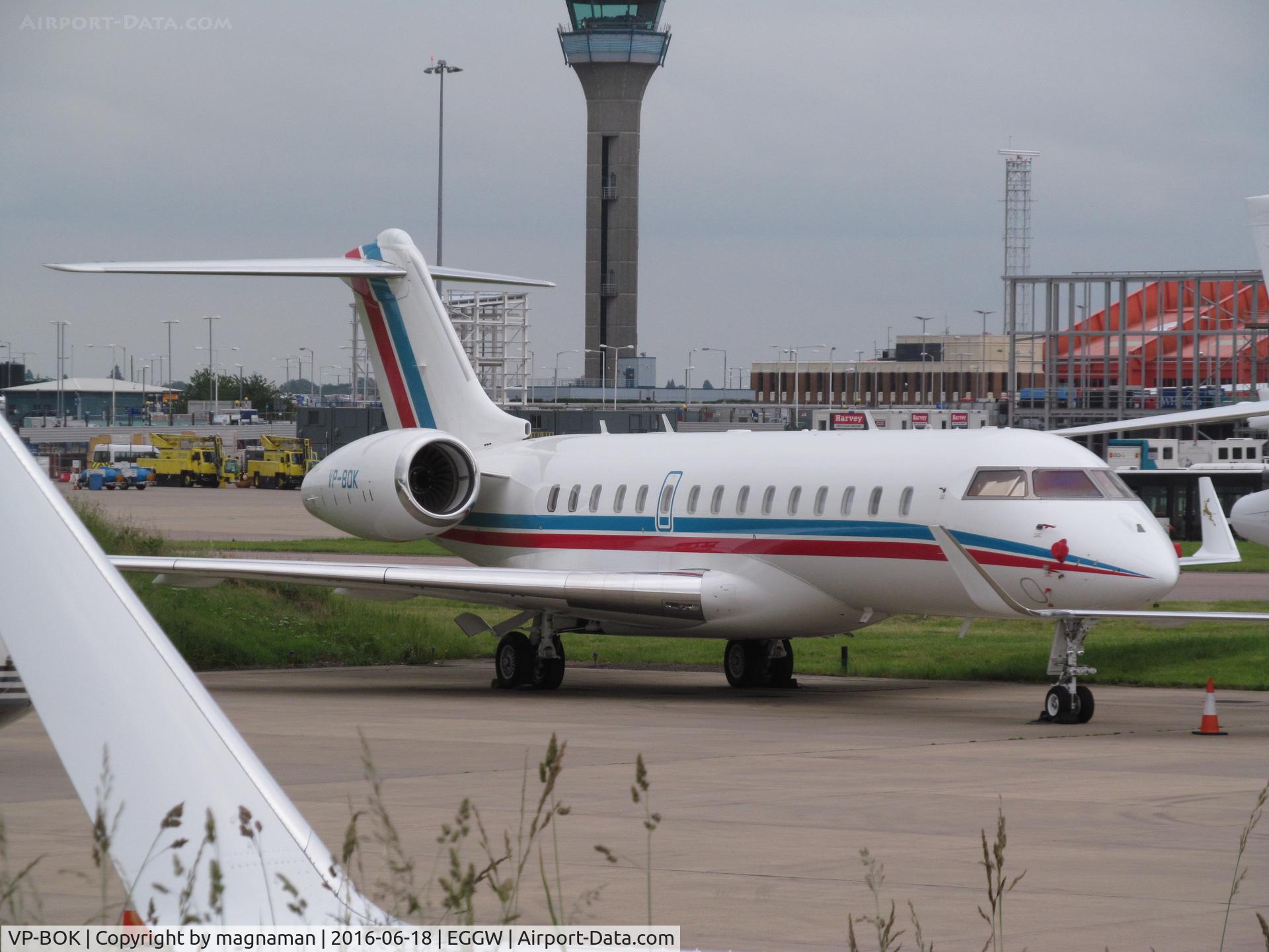 VP-BOK, 2001 Bombardier BD-700-1A10 Global Express C/N 9101, at luton