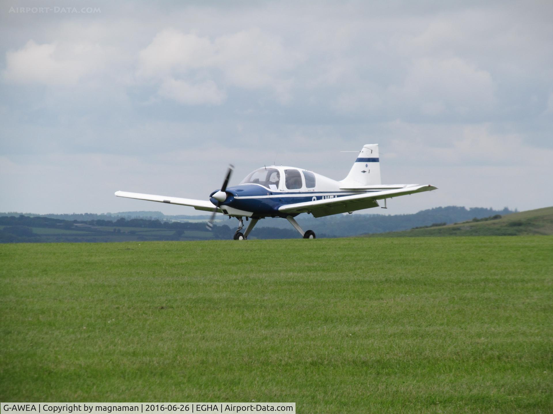 G-AWEA, 1968 Beagle B-121 Pup Series 1 (Pup 100) C/N B121-012, just landed