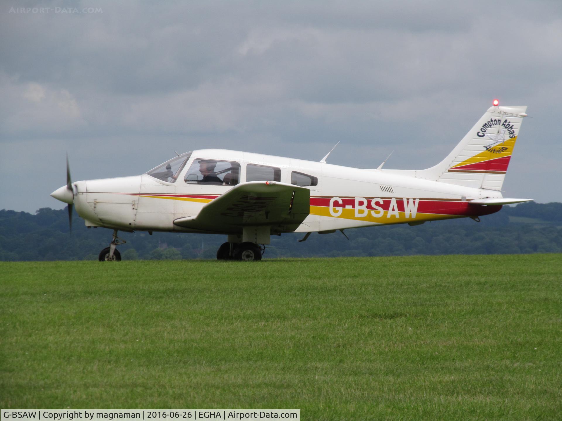 G-BSAW, 1982 Piper PA-28-161 Warrior II C/N 28-8216152, back to apron