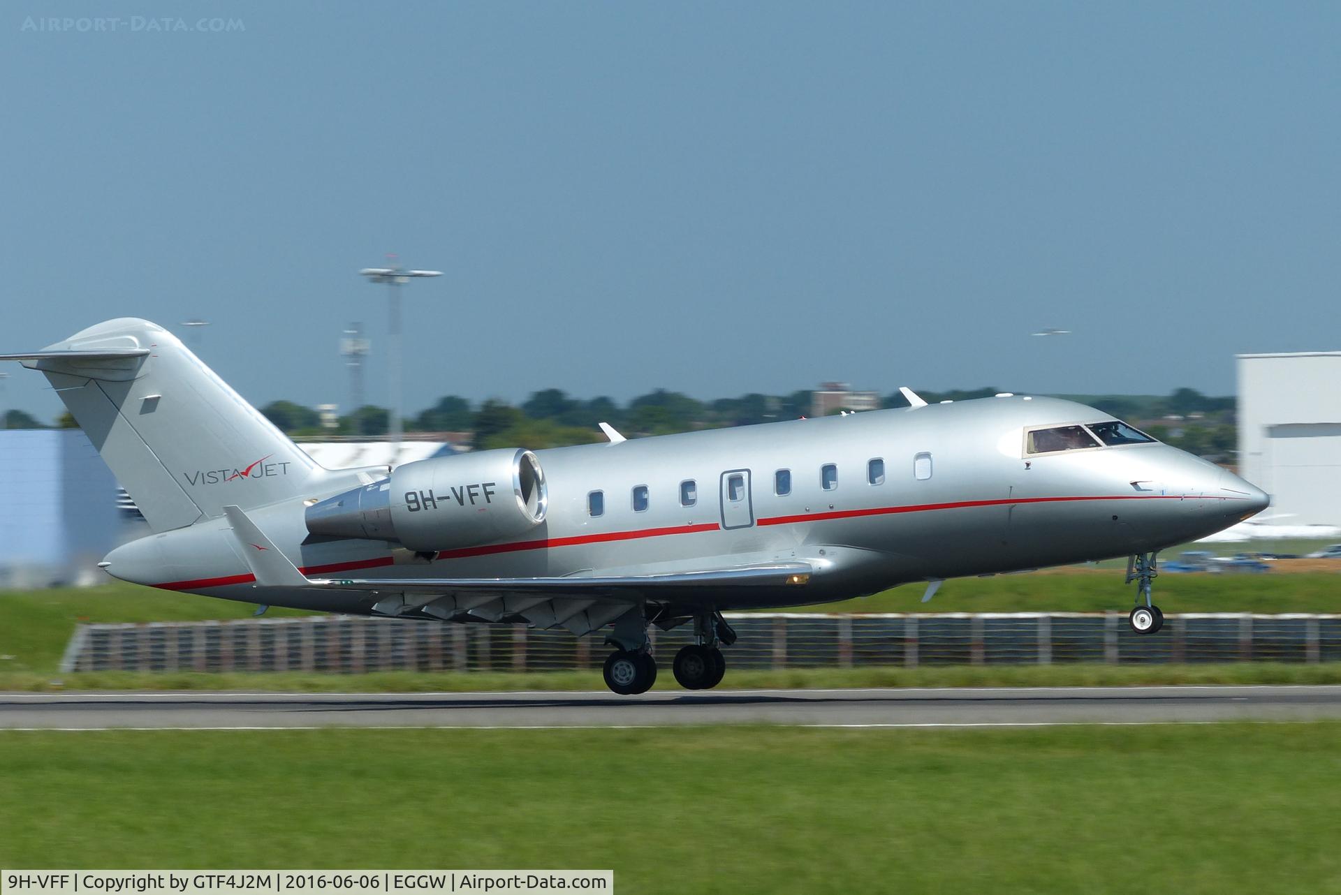 9H-VFF, 2014 Bombardier Challenger 605 (CL-600-2B16) C/N 5977, 9H-VFF at Luton 6.6.16